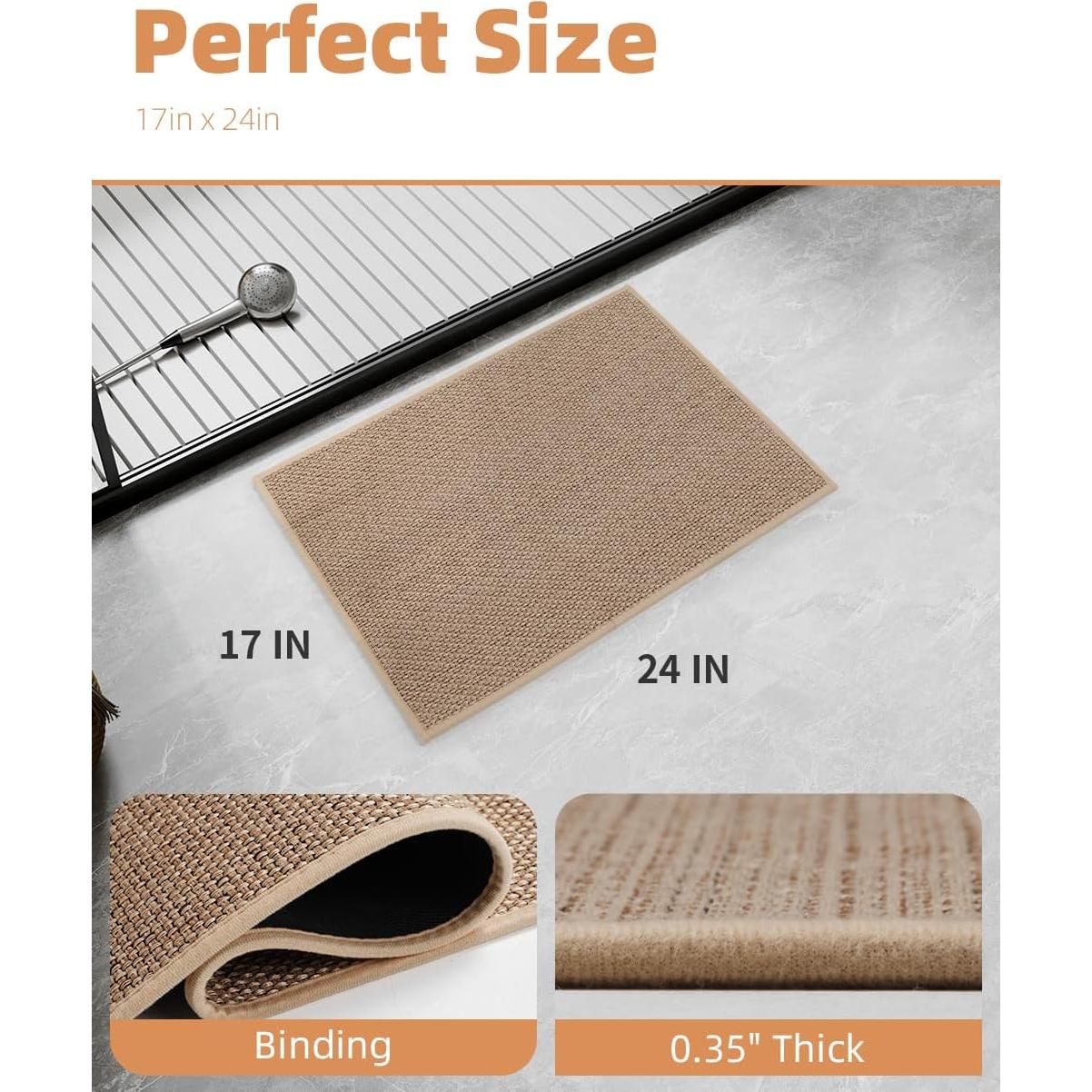 Alfombra de Baño Antideslizante PADOOR 43x61cm Beige