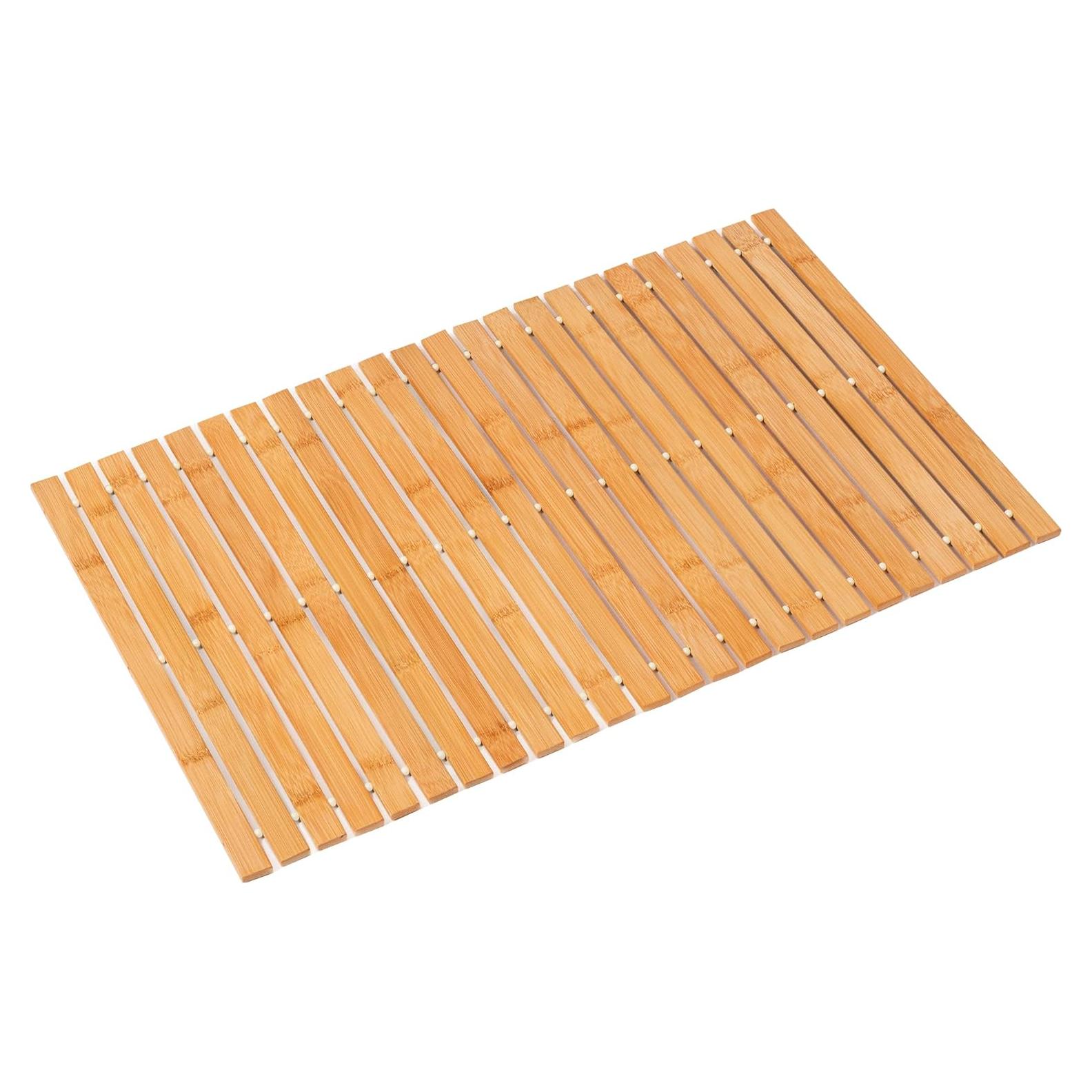 Alfombra de Baño Fovlaurs de Bambú Natural 40x60 cm Antideslizante