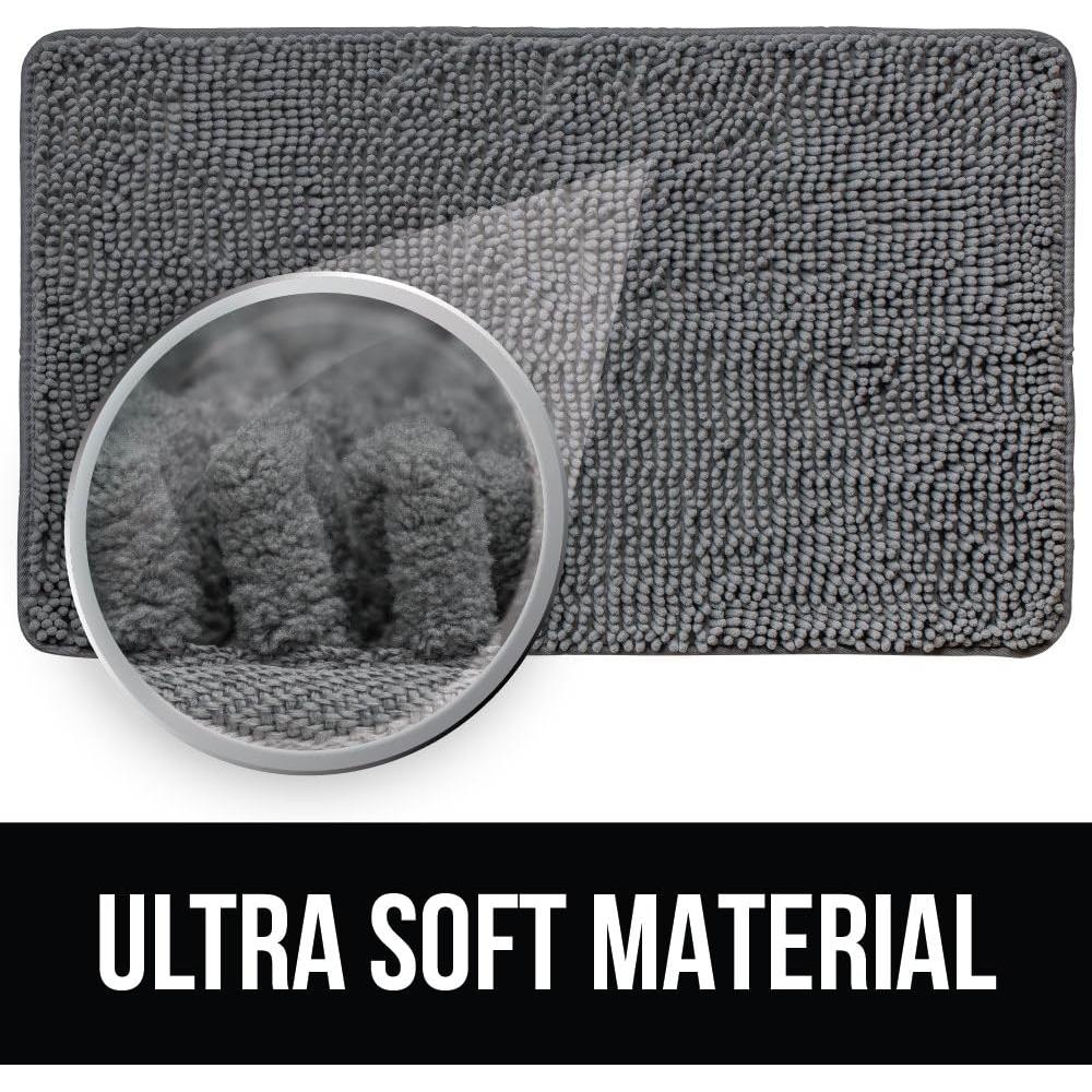 Alfombra de Baño KANGAROO Chenille Gris 43x61 cm Lavable