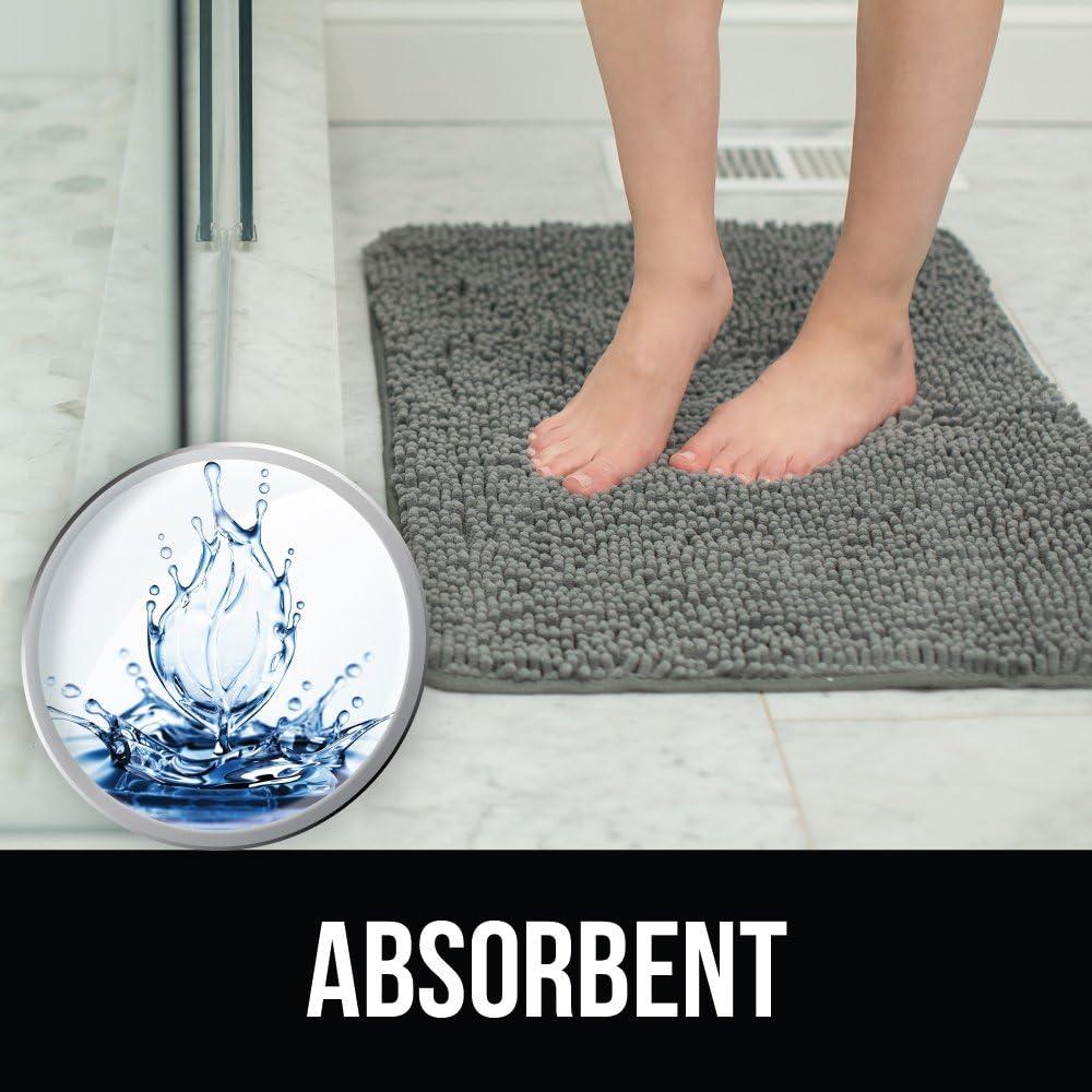 Alfombra de Baño KANGAROO Chenille Gris 43x61 cm Lavable