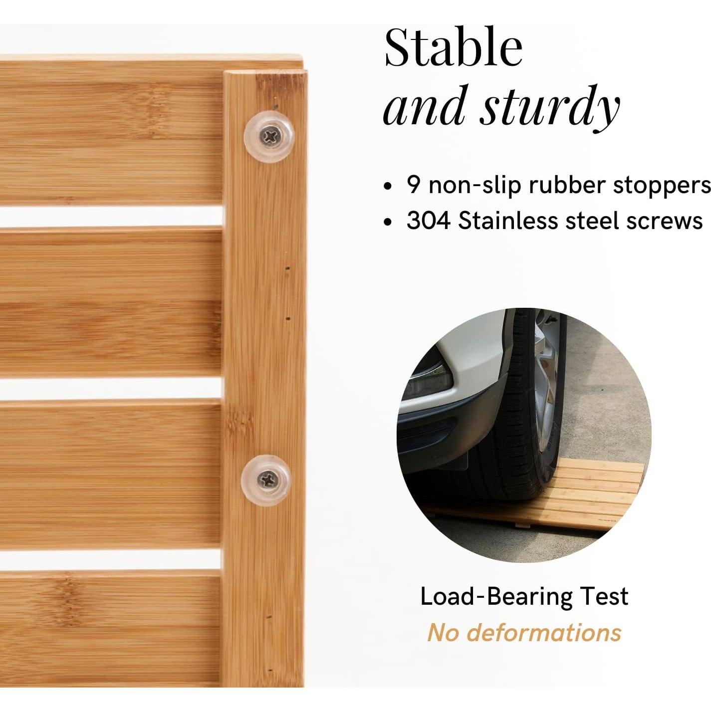 Alfombra de Baño Antideslizante GOBAM de Bambú Natural 50x33cm