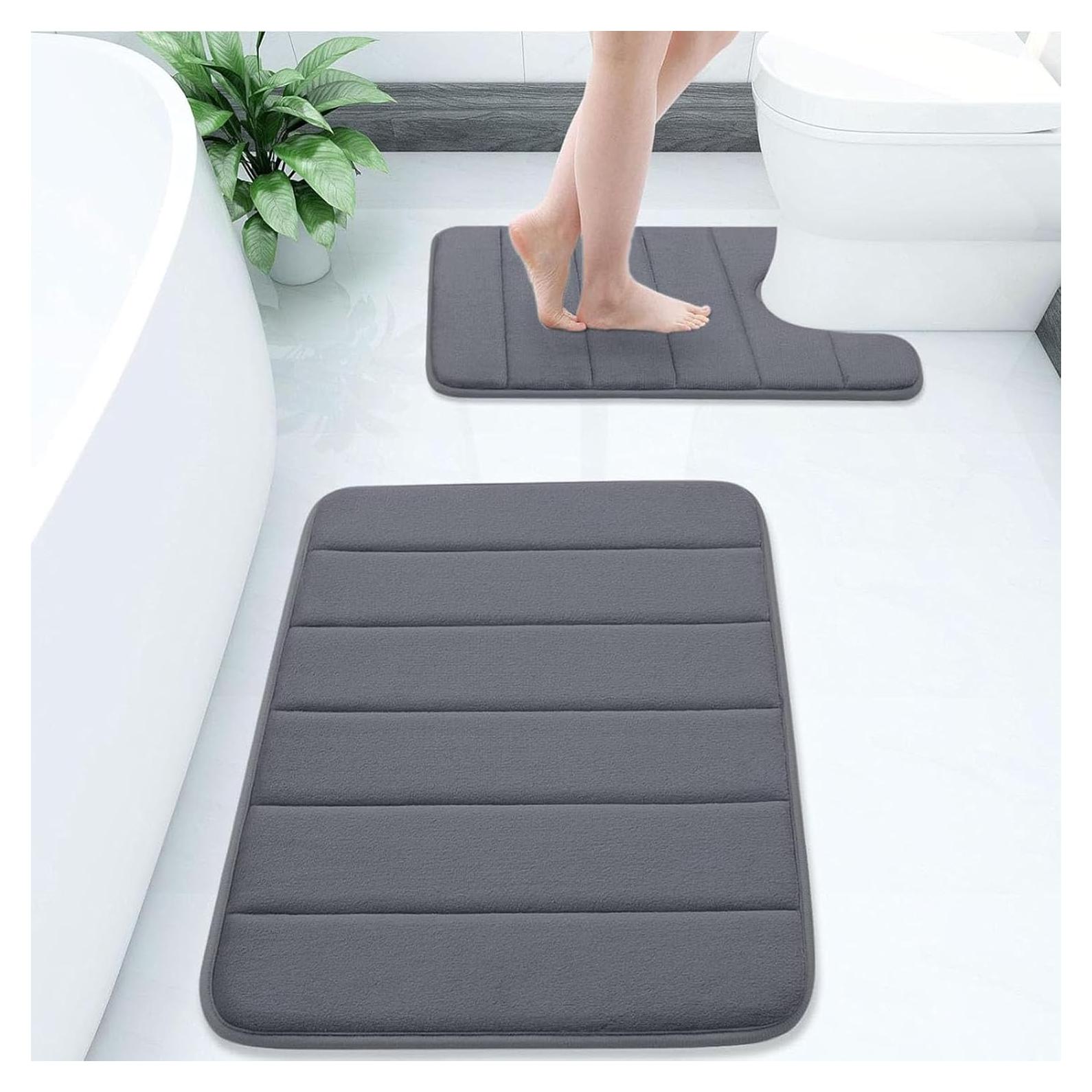 Juego de Alfombrillas de Baño Buganda 2 Piezas Gris Oscuro