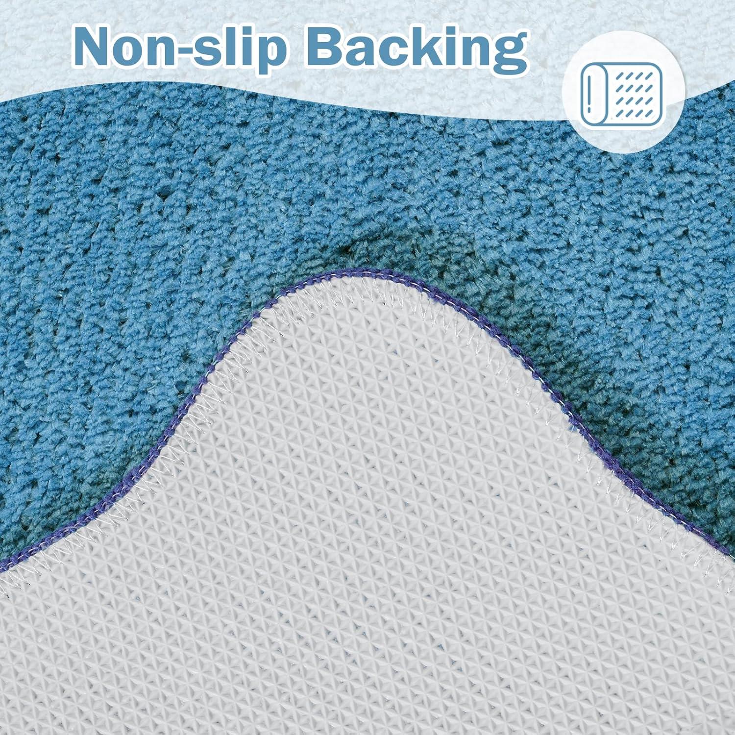 Alfombra de baño Uphome Wave 46x66 cm azul antideslizante