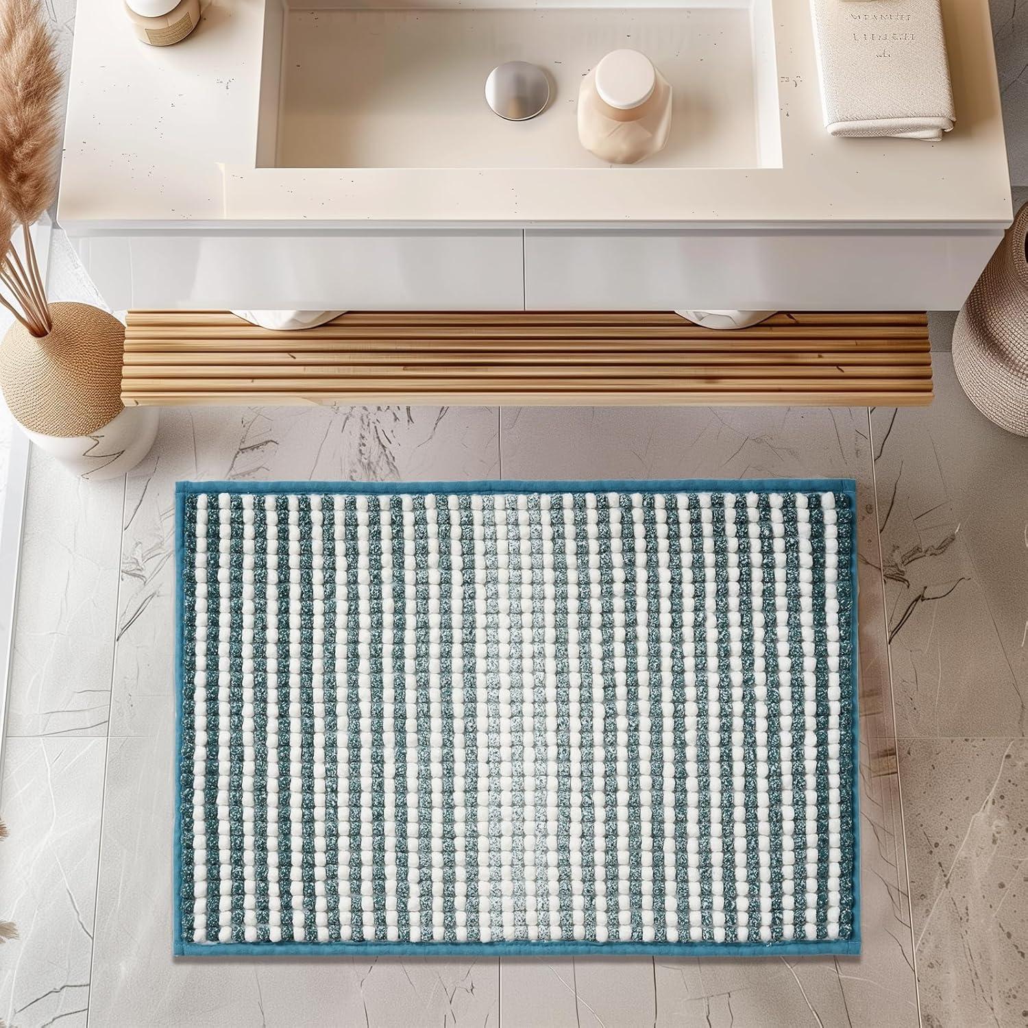 Alfombra de Baño FRESHMINT Chenille Ombre 81.3x50.8cm Azul Aqua