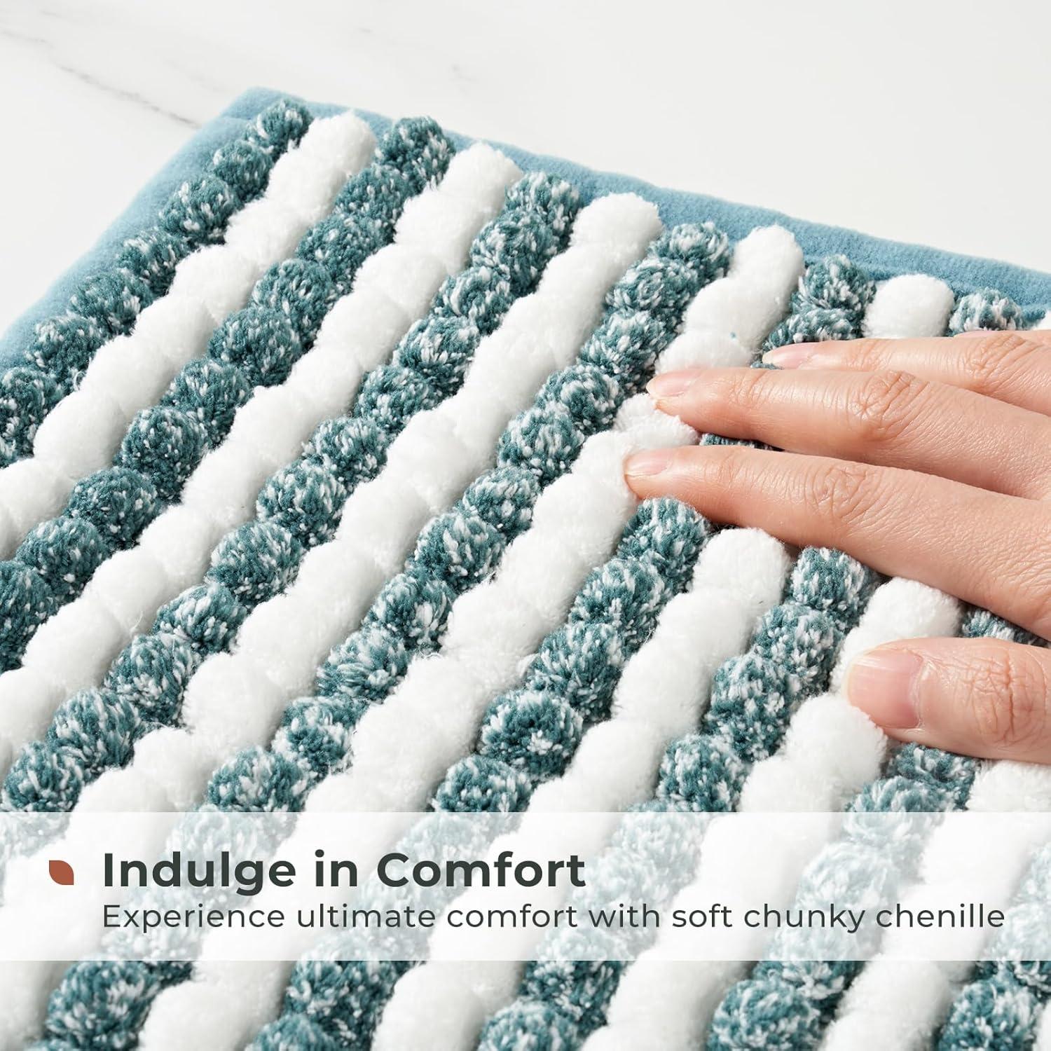 Alfombra de Baño FRESHMINT Chenille Ombre 81.3x50.8cm Azul Aqua