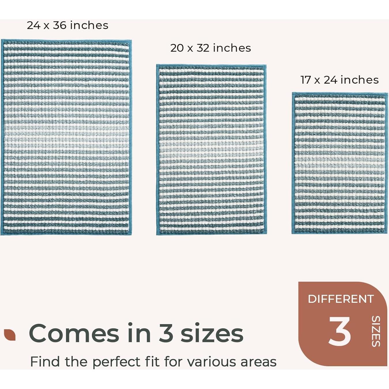 Alfombra de Baño FRESHMINT Chenille Ombre 81.3x50.8cm Azul Aqua