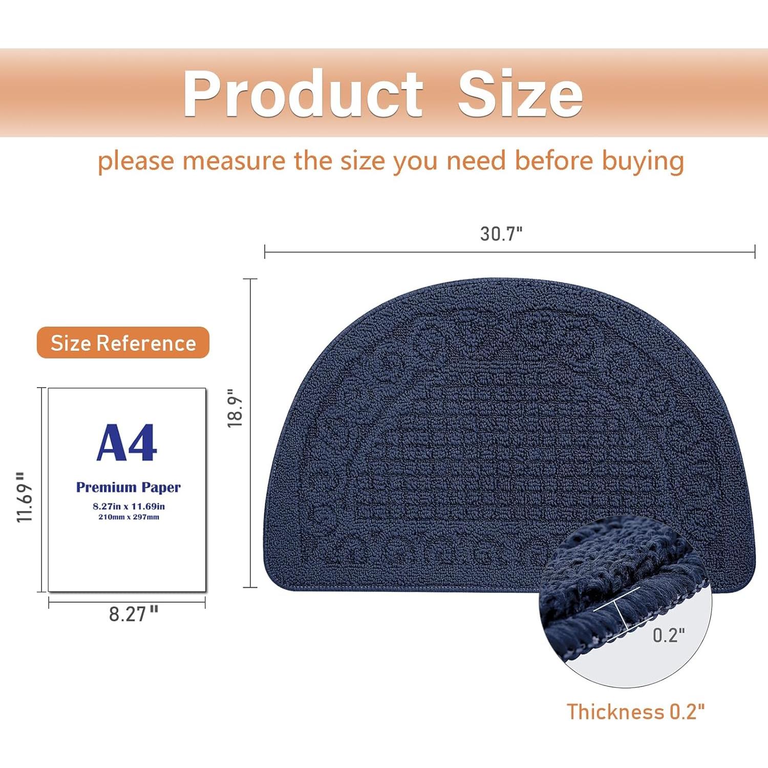 Alfombra de Entrada Antideslizante Echaprey Redonda 0.81m Azul