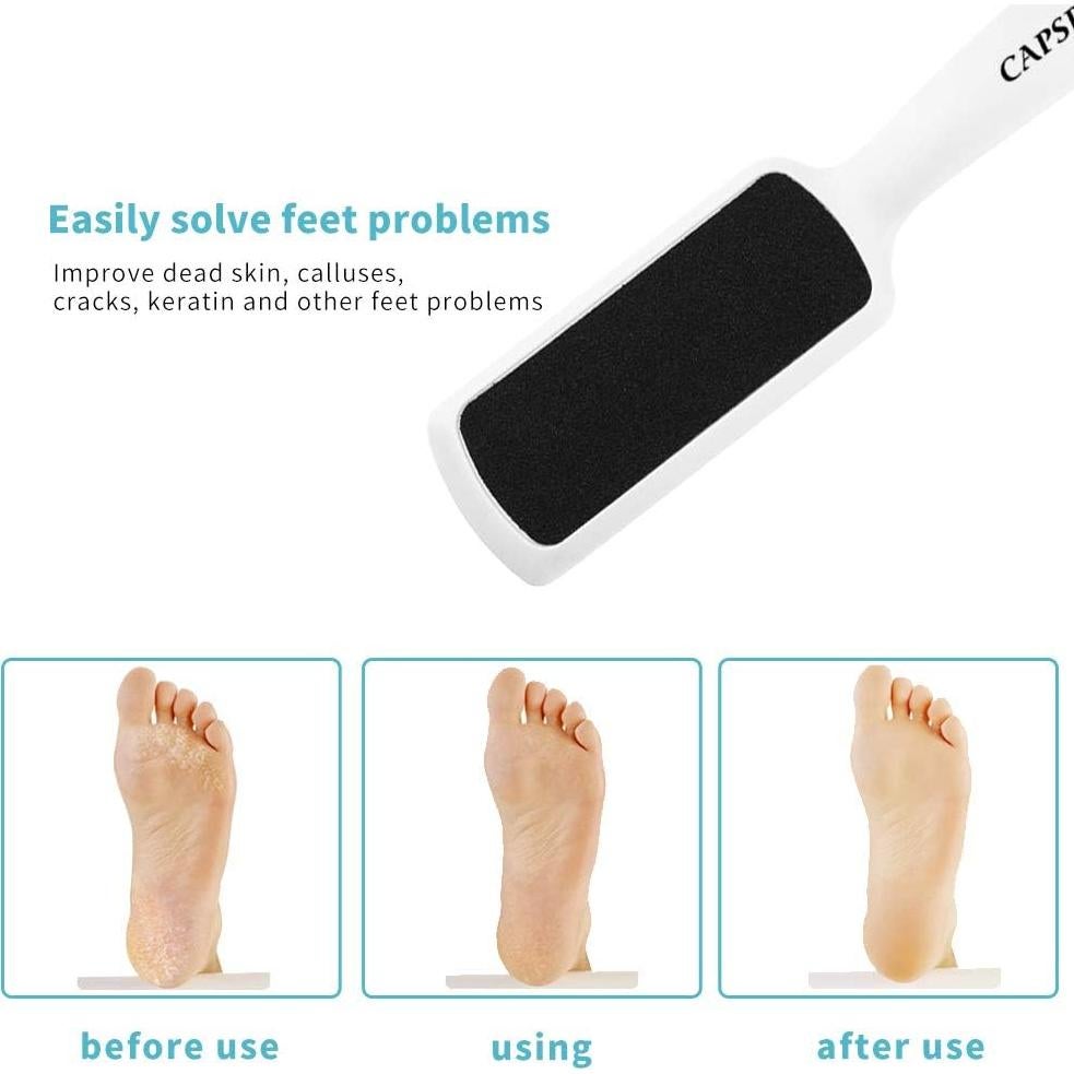 Raspador de pies Capspace - Lima de doble cara, 4 unidades