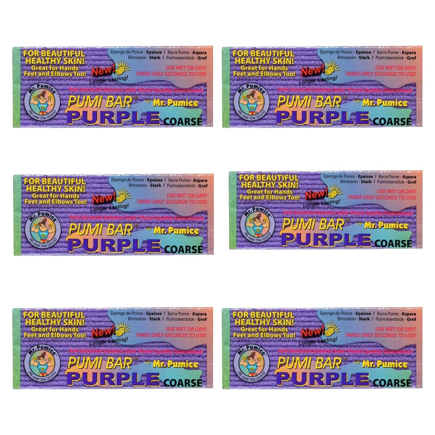 Barra PUMI Morada Mr. Pumice - Removedor de Callos 6 Unidades