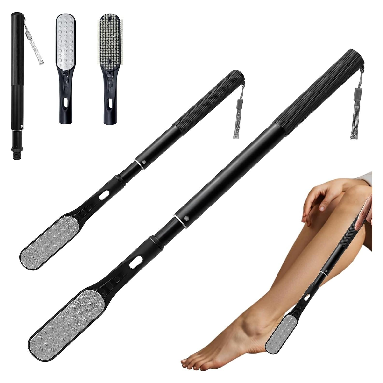 Cepillo y Lima para Pies Gobiteli con Mango Telescópico 47.6-65.8 cm
