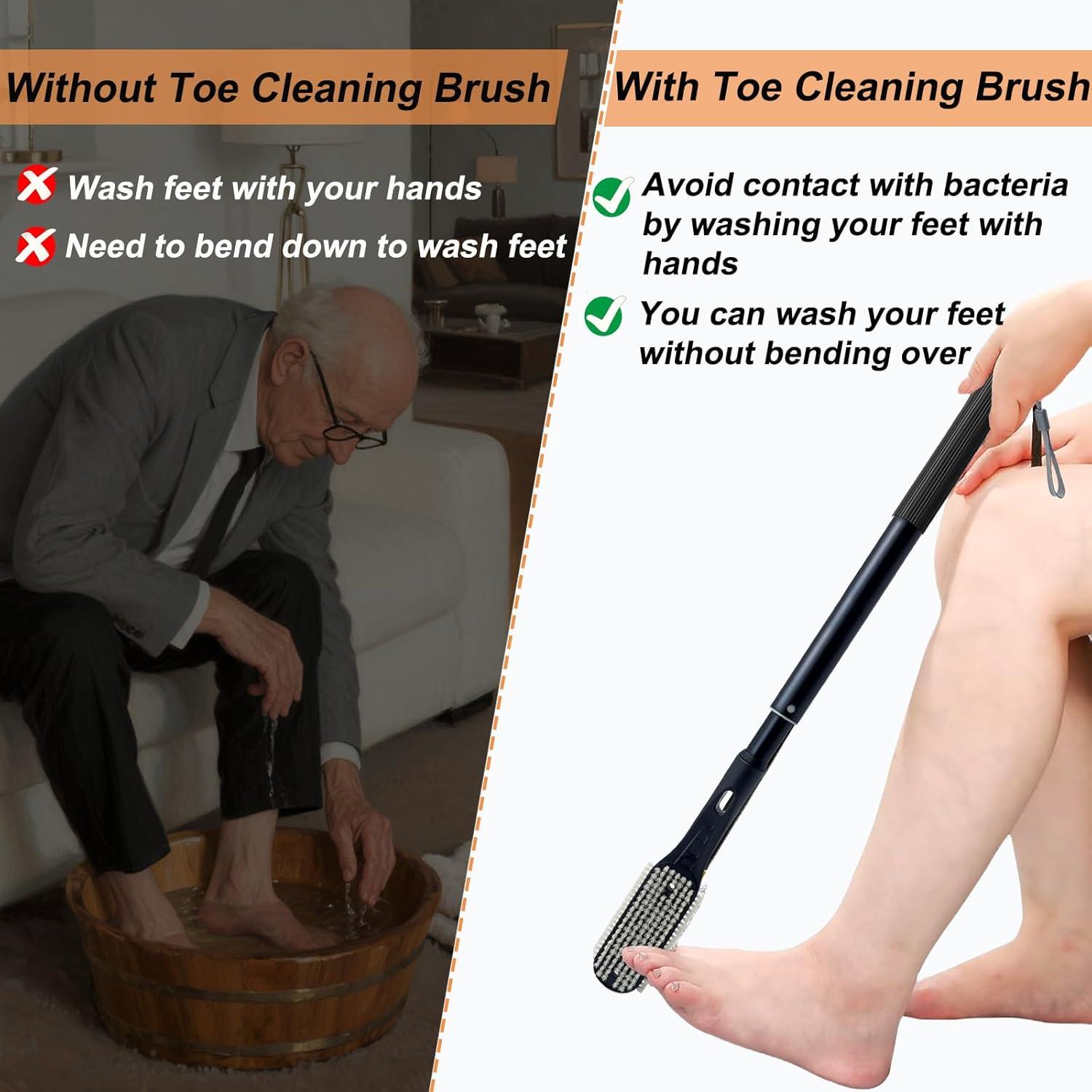 Cepillo y Lima para Pies Gobiteli con Mango Telescópico 47.6-65.8 cm