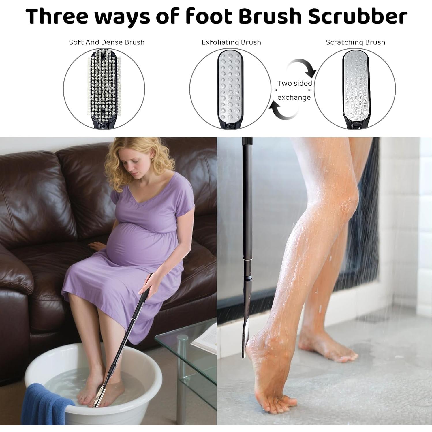 Cepillo y Lima para Pies Gobiteli con Mango Telescópico 47.6-65.8 cm