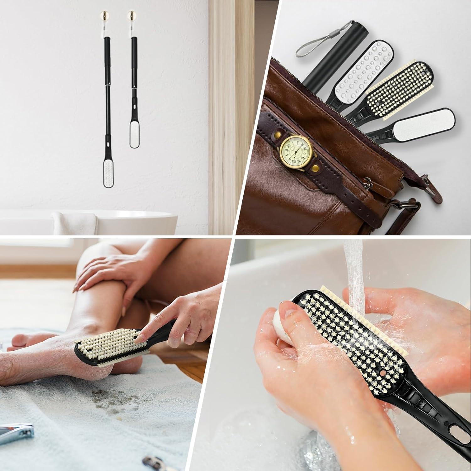 Cepillo y Lima para Pies Gobiteli con Mango Telescópico 47.6-65.8 cm