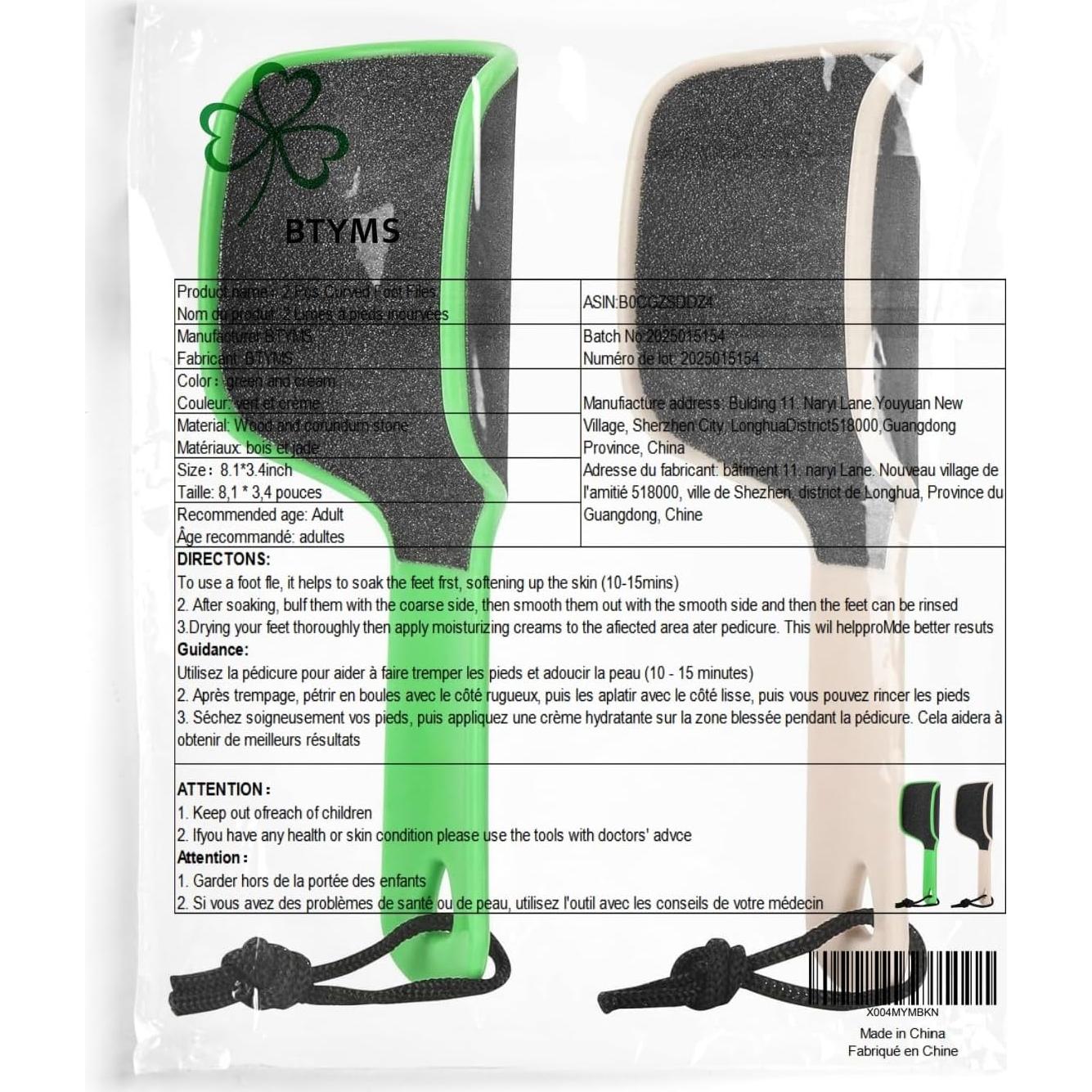 Lima Curvada para Pies BTYMS - 2 Pcs Removedor de Callos