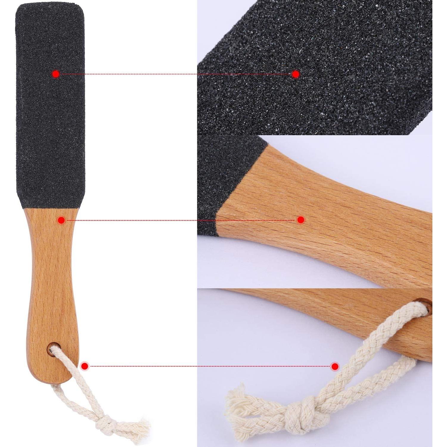 Lima para Pies BTYMS 2 Piezas Removedor de Callos Mango Madera