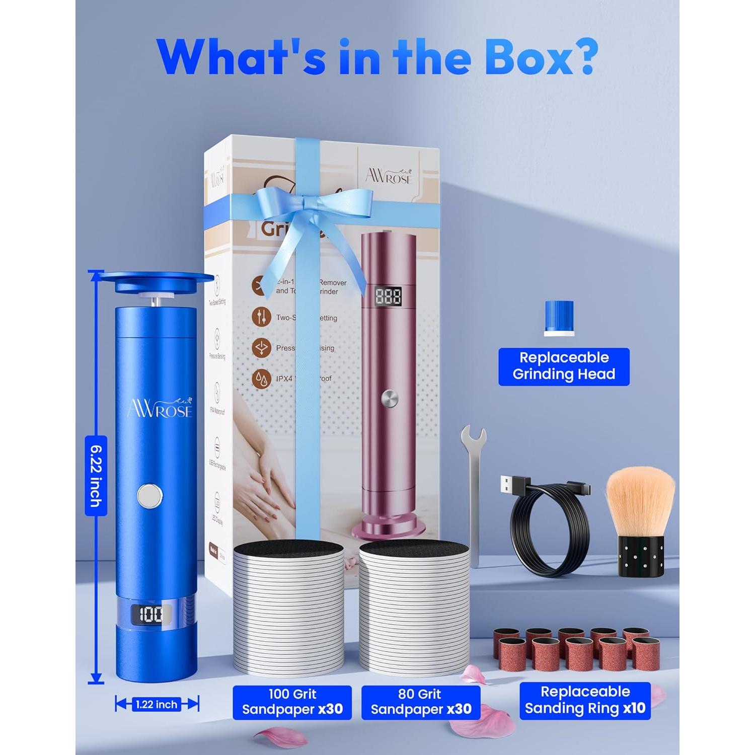 Removedor de Callos Eléctrico AWROSE 2600mAh Inalámbrico