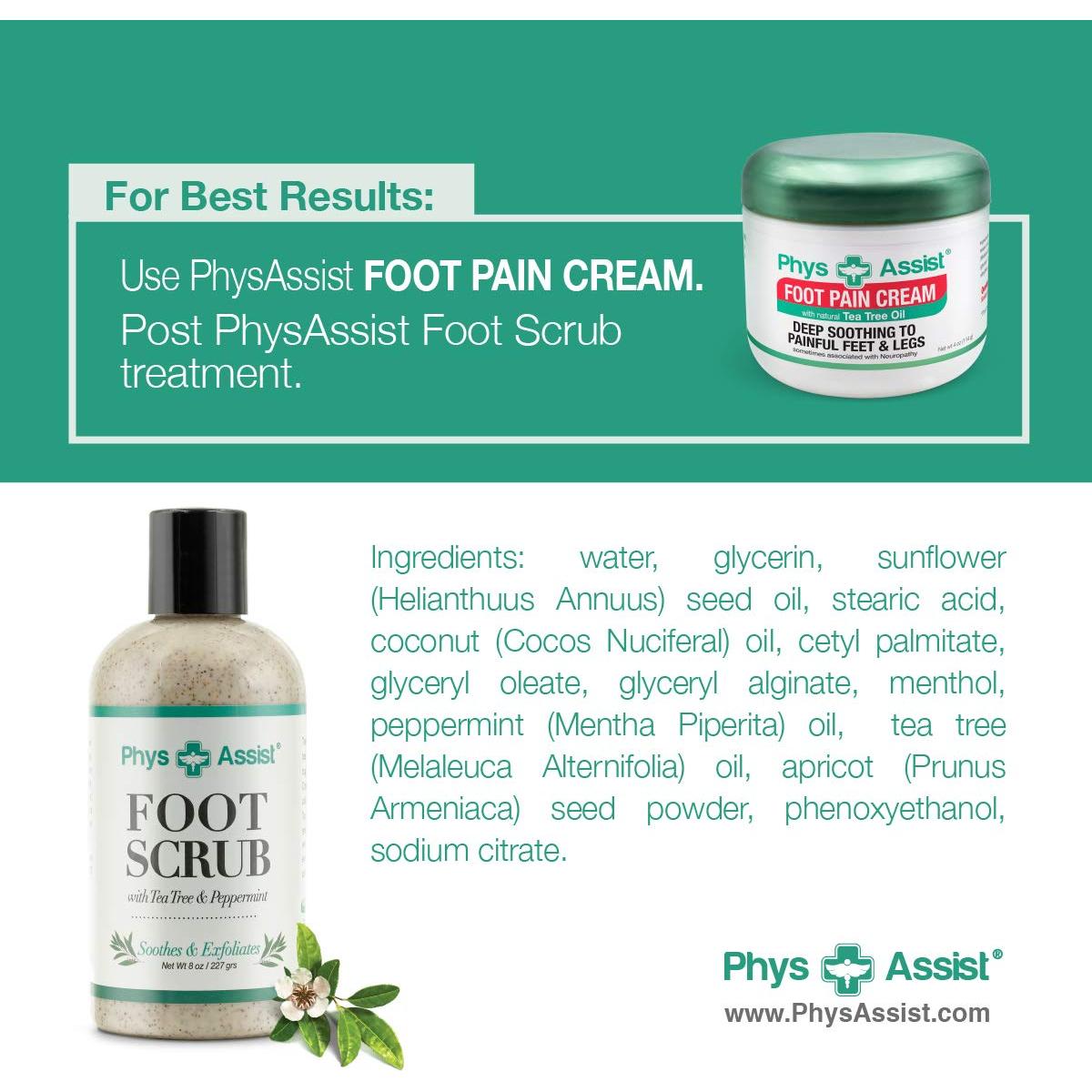 Exfoliante para Pies PhysAssist 227 g - Árbol de Té y Menta