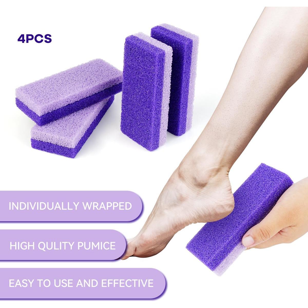 4 Piezas Piedra Pómez Exfoliadora para Pies y Talones Morado