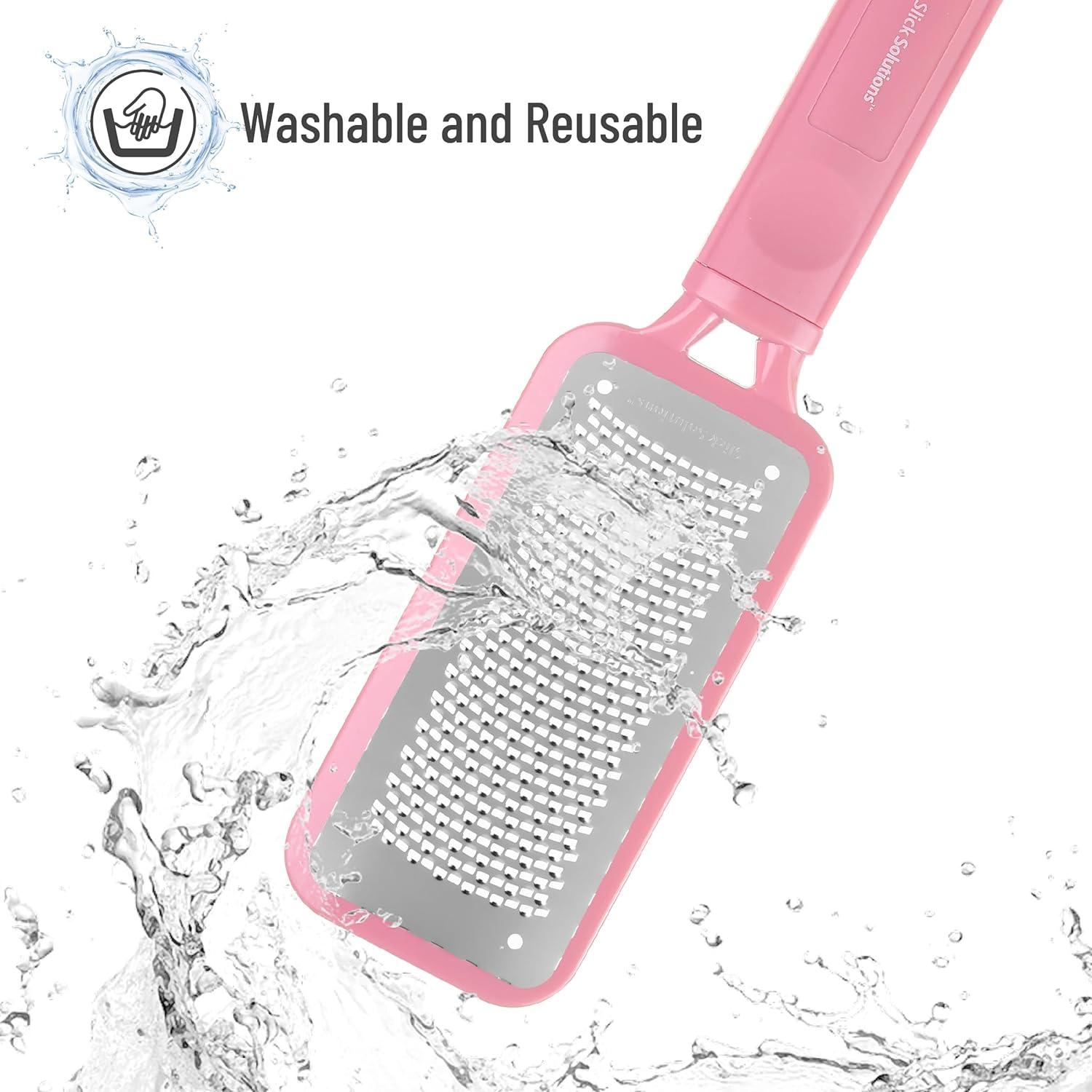 Removedor de Callos Slick Foot File Rosa - Lima de Acero Inoxidable