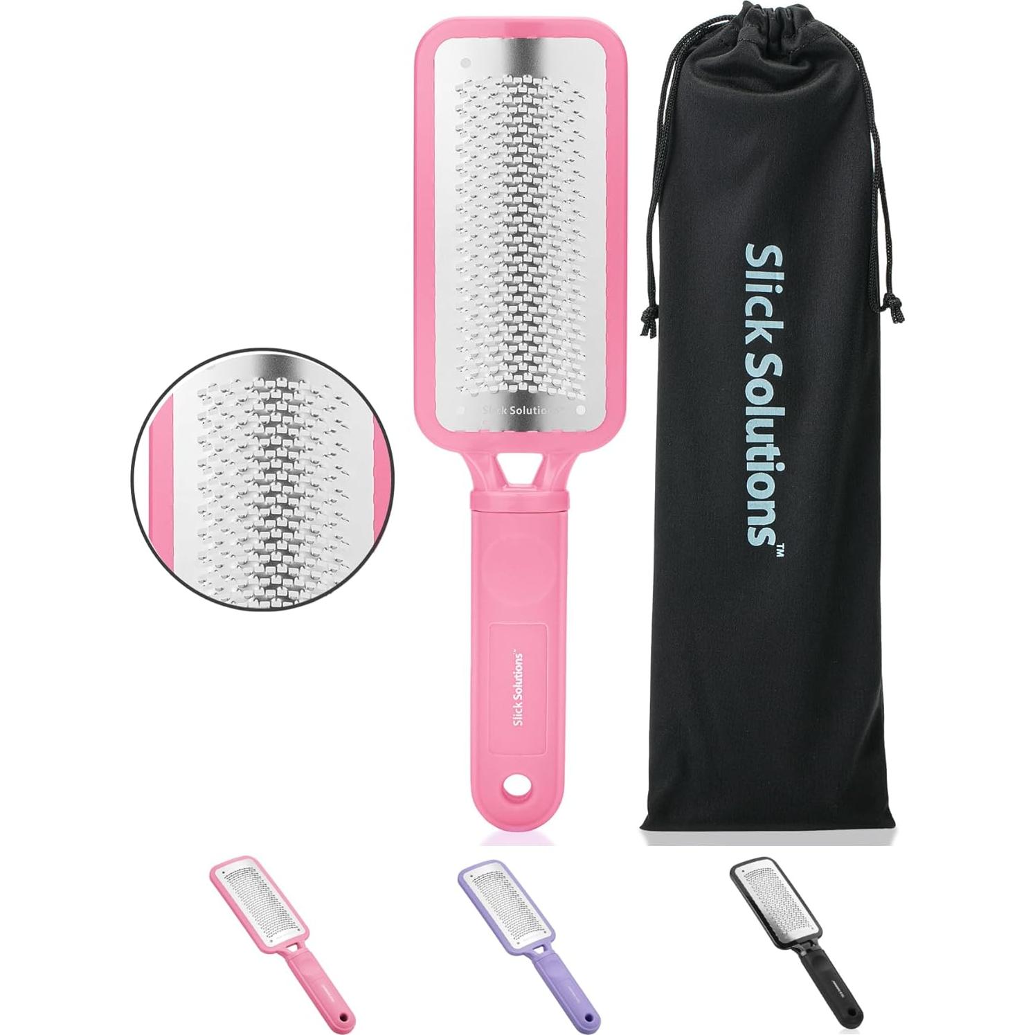 Removedor de Callos Slick Foot File Rosa - Lima de Acero Inoxidable