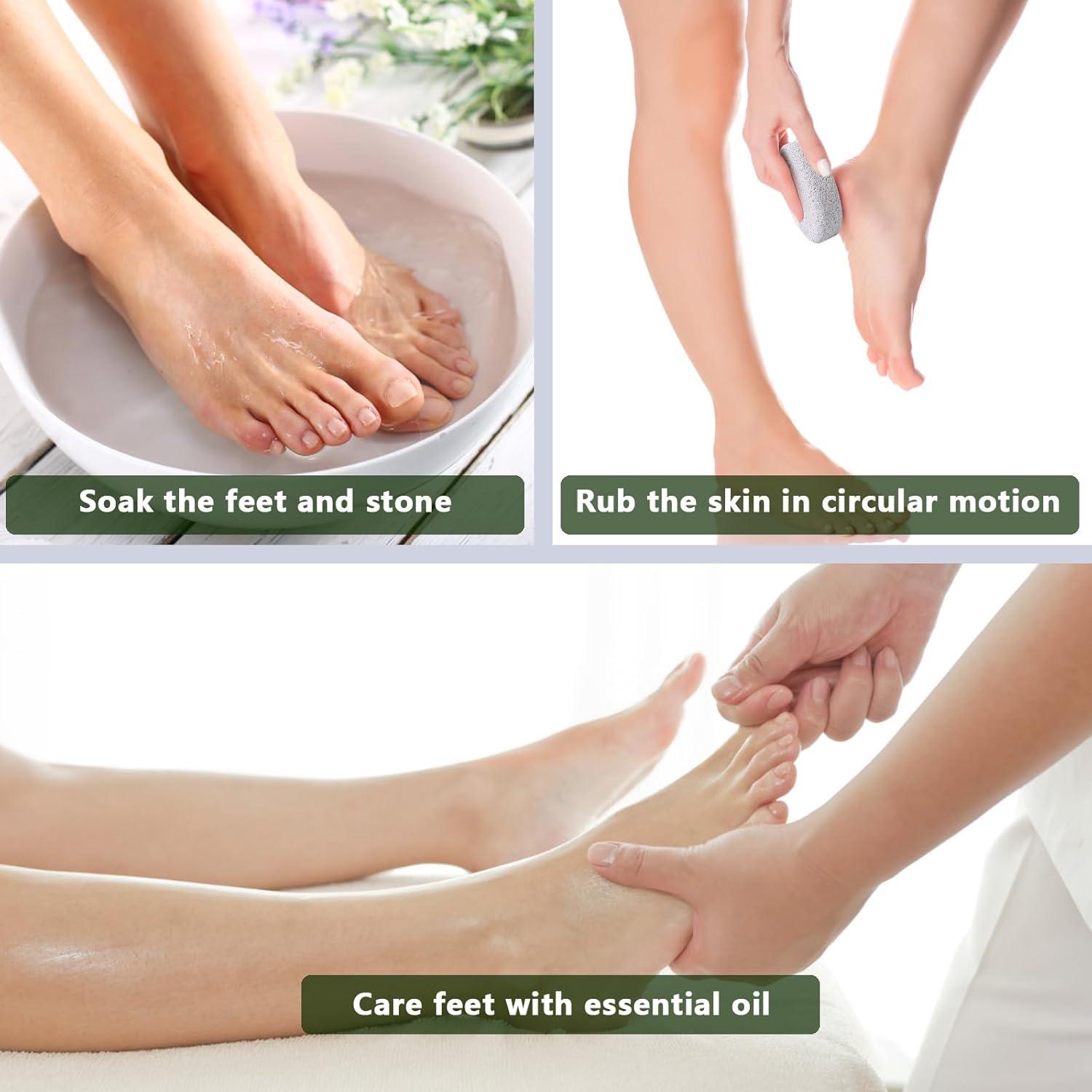 Paquete de 4 Piedras Pómez Naturales Borogo para Pedicura