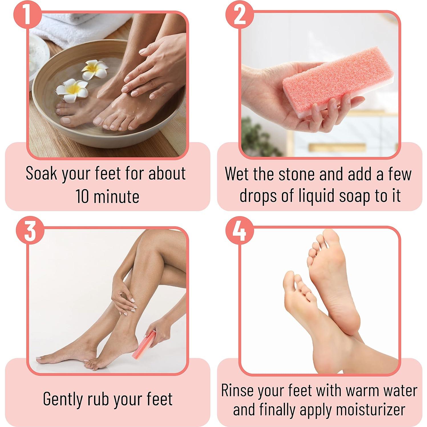 Piedra Pómez Slick para Pies - Removedor de Callos, 4 Unidades