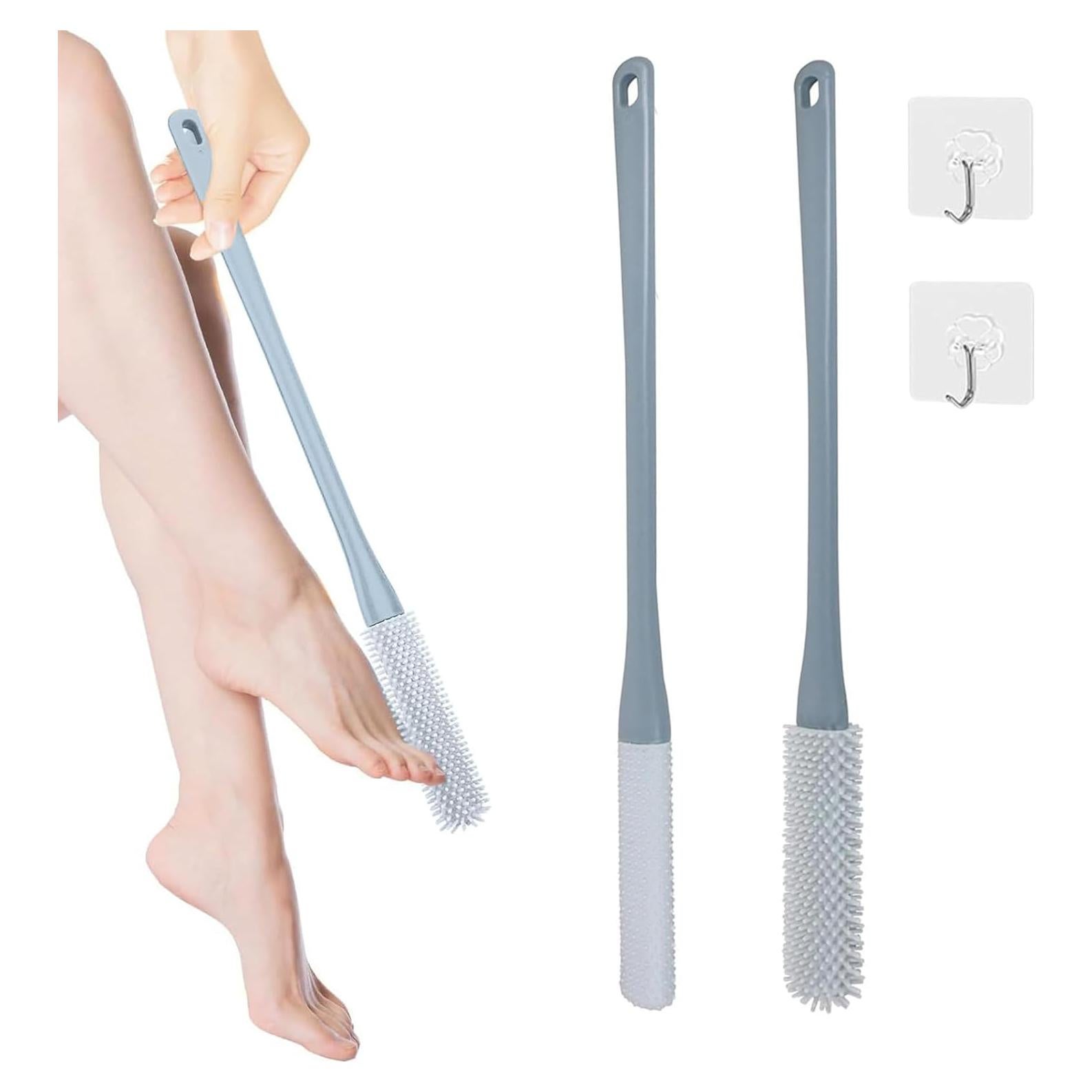 Cepillo para Limpiar Dedos de los Pies Easkite - Mango Largo, Silicona Suave