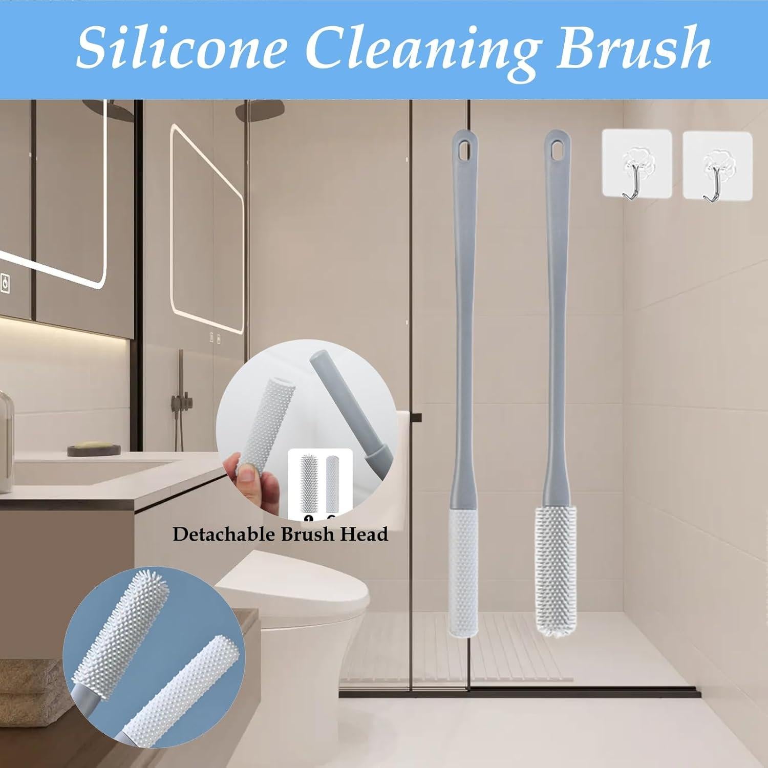 Cepillo para Limpiar Dedos de los Pies Easkite - Mango Largo, Silicona Suave