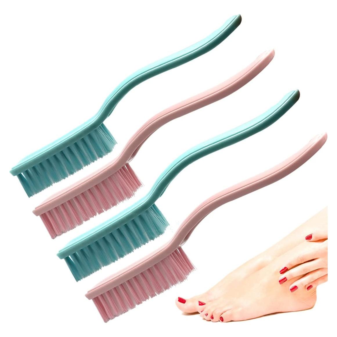 Cepillo de Uñas Multifuncional Xjinmin 4 Pcs Rosa y Azul