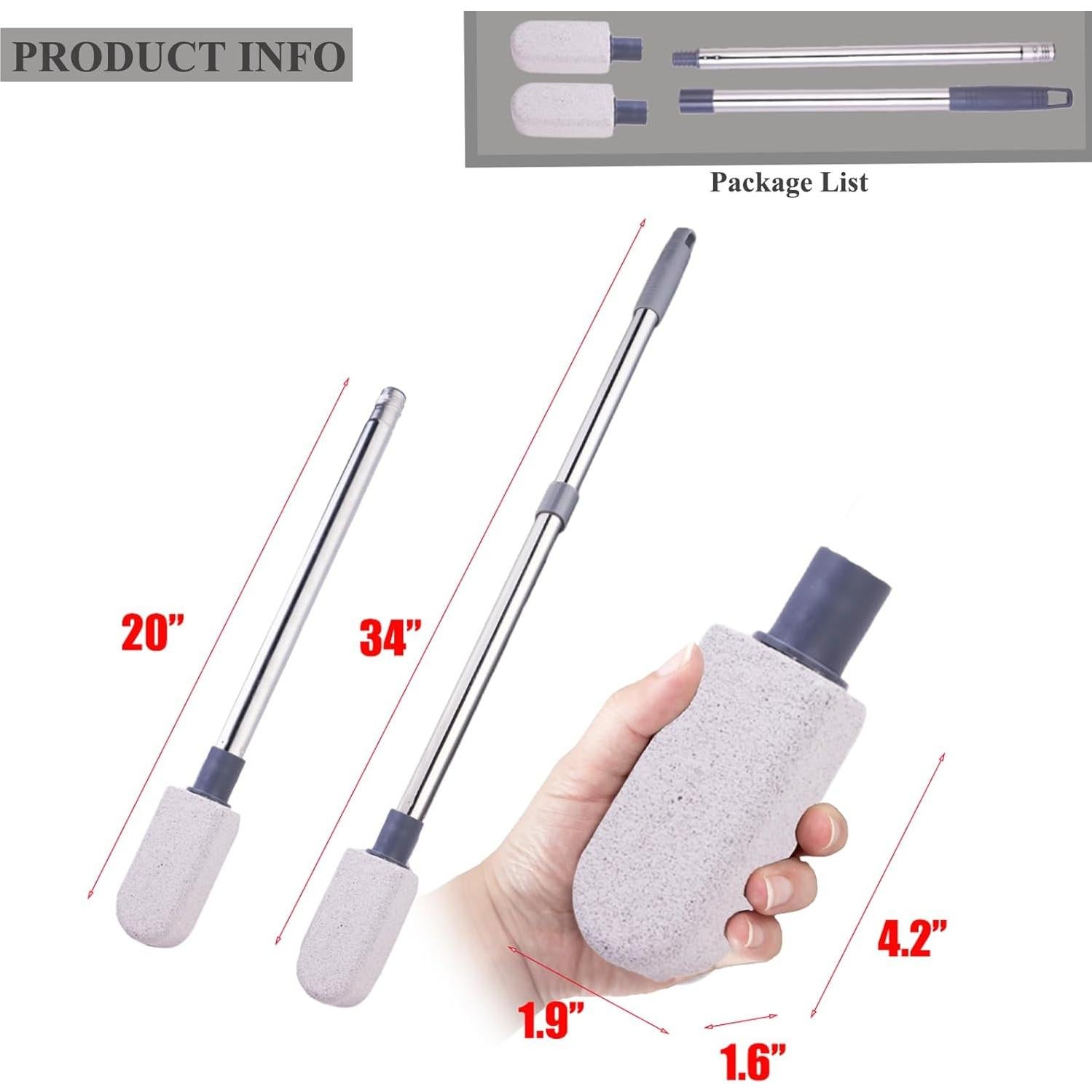 Piedra Pómez Exfoliadora para Pies con Mango 76.2 cm LAWFYMORI