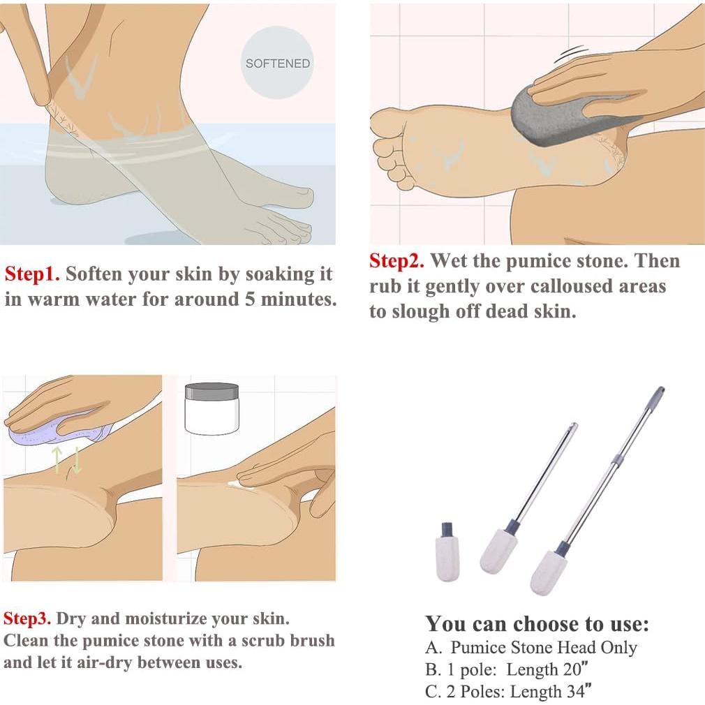 Piedra Pómez Exfoliadora para Pies con Mango 76.2 cm LAWFYMORI