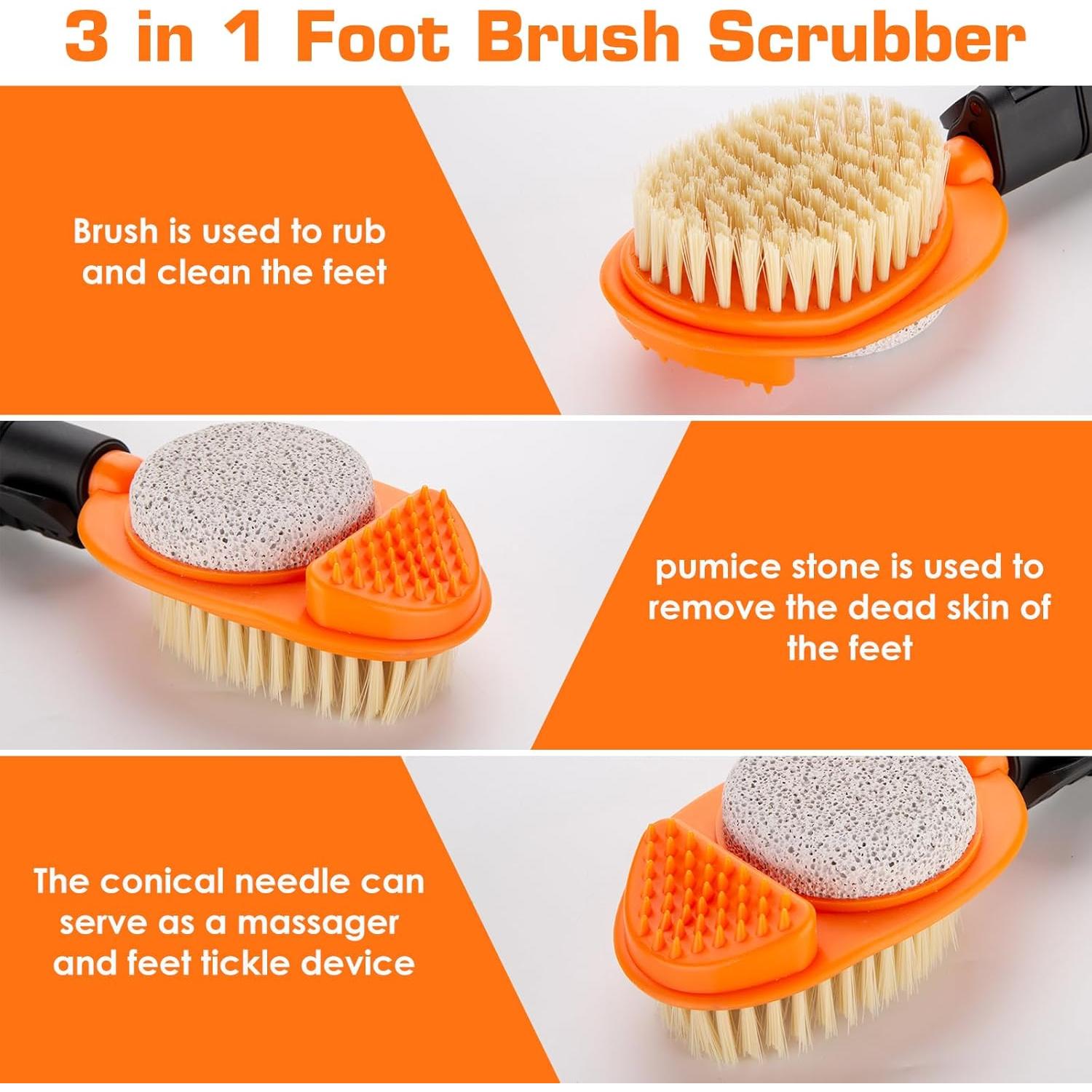 Exfoliador de Pies Ajustable Lige 38-71 cm con Piedra Pómez