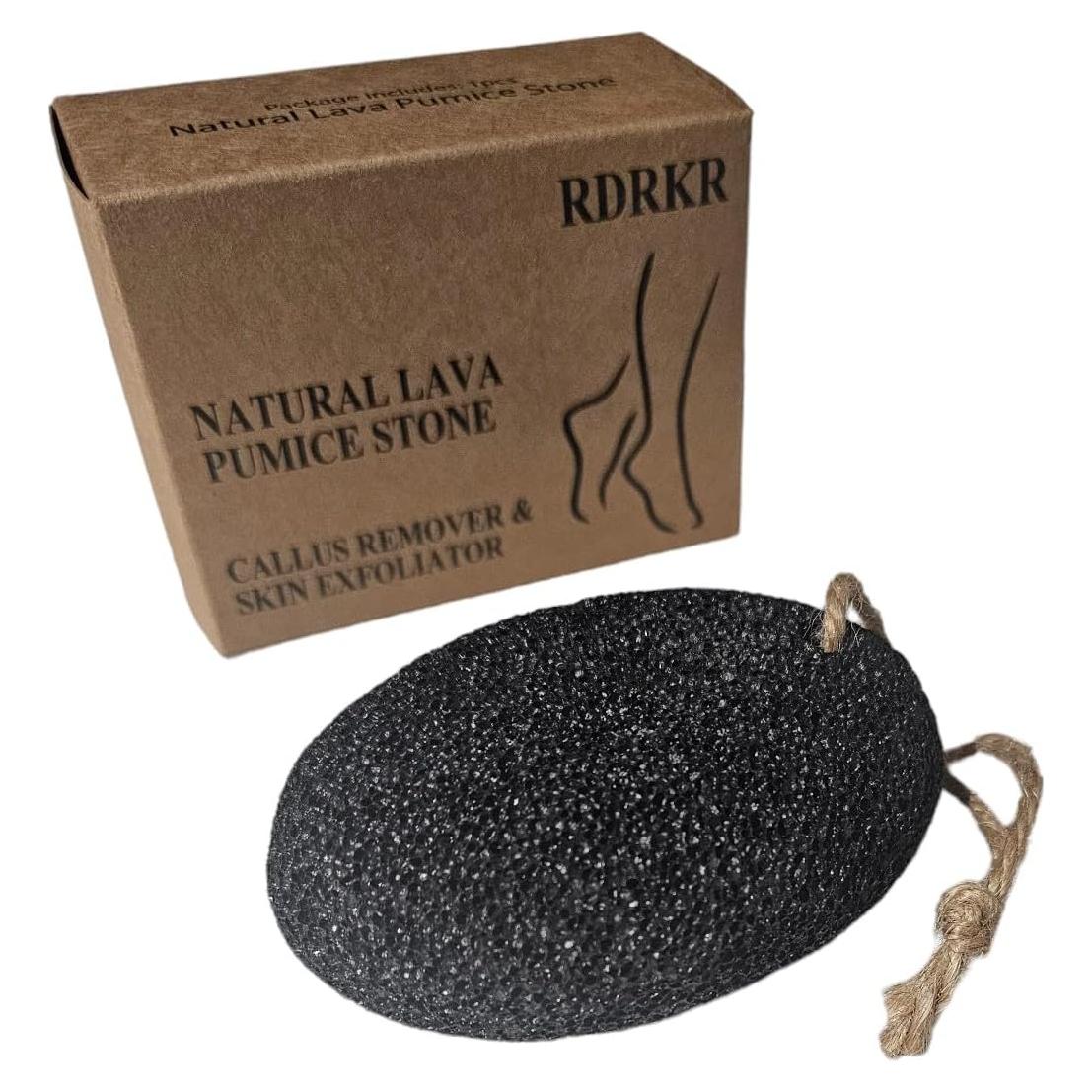 Piedra Pómez Negra RDRKR - Exfoliante Natural para Pies y Manos