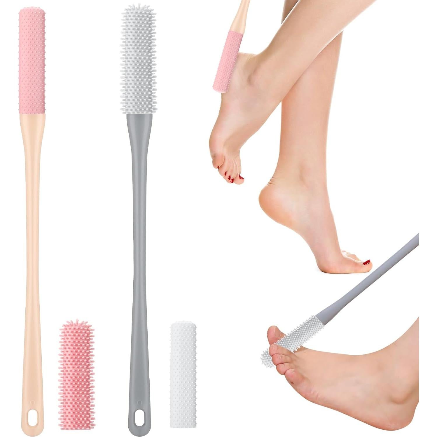 Juego de 2 cepillos para pies Fingertip WD con cabezales de silicona