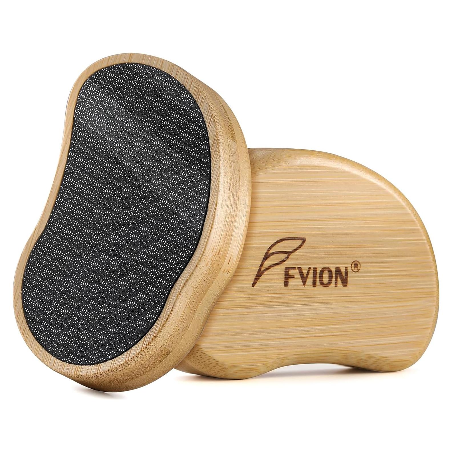 Lima de Pies FVION Nano Glass con Mango de Bambú - Exfoliador Amarillo