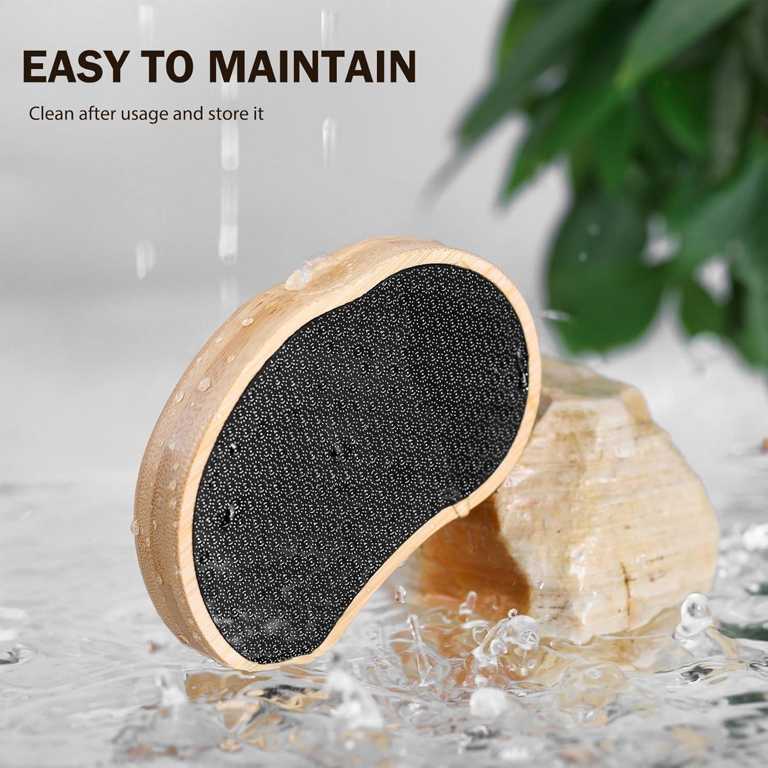 Lima de Pies FVION Nano Glass con Mango de Bambú - Exfoliador Amarillo