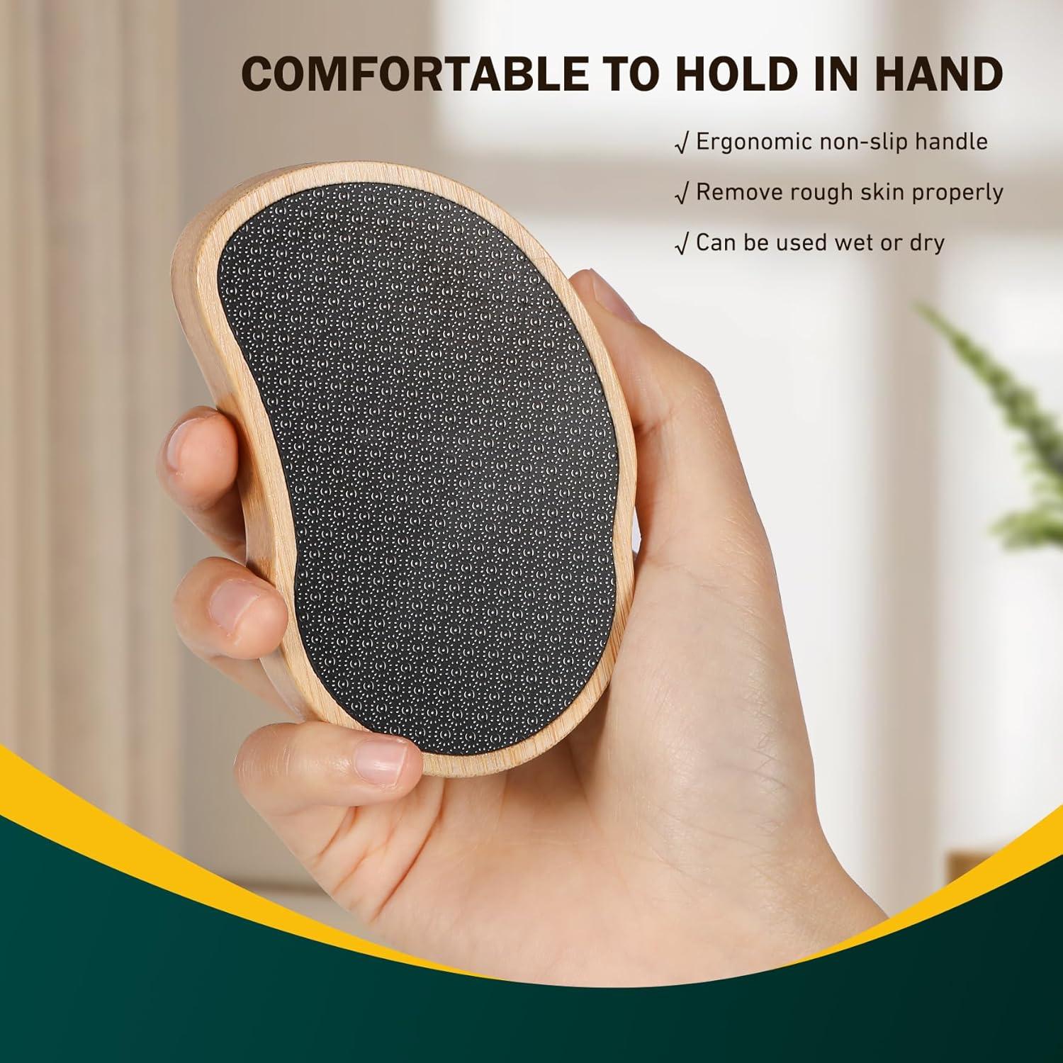 Lima de Pies FVION Nano Glass con Mango de Bambú - Exfoliador Amarillo