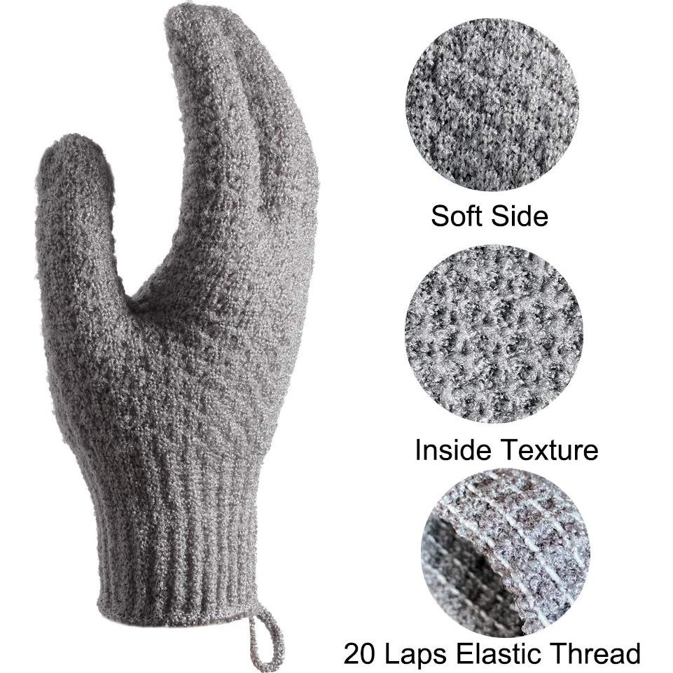 Guantes Exfoliantes para Baño Cleedy - 4 Pcs, Nylon Texturizado