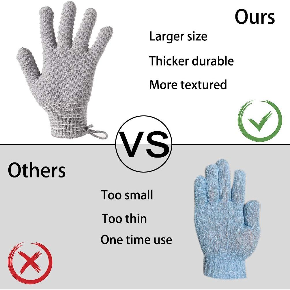 Guantes Exfoliantes para Baño Cleedy - 4 Pcs, Nylon Texturizado