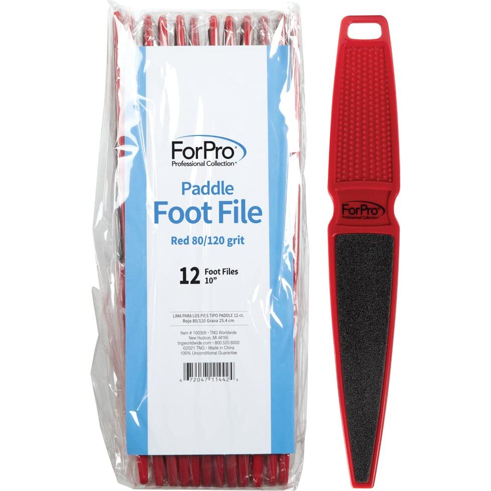 Lima de Pedicura Paddle ForPro 80/120 Grano Doble Cara - Paquete de 12