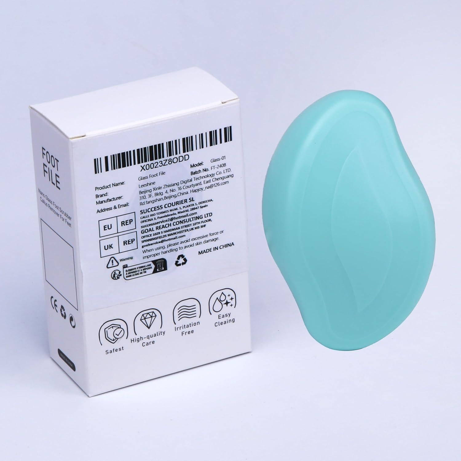 Lima de vidrio para pies Leeshine - Removedor de callos 10.9x7.1cm