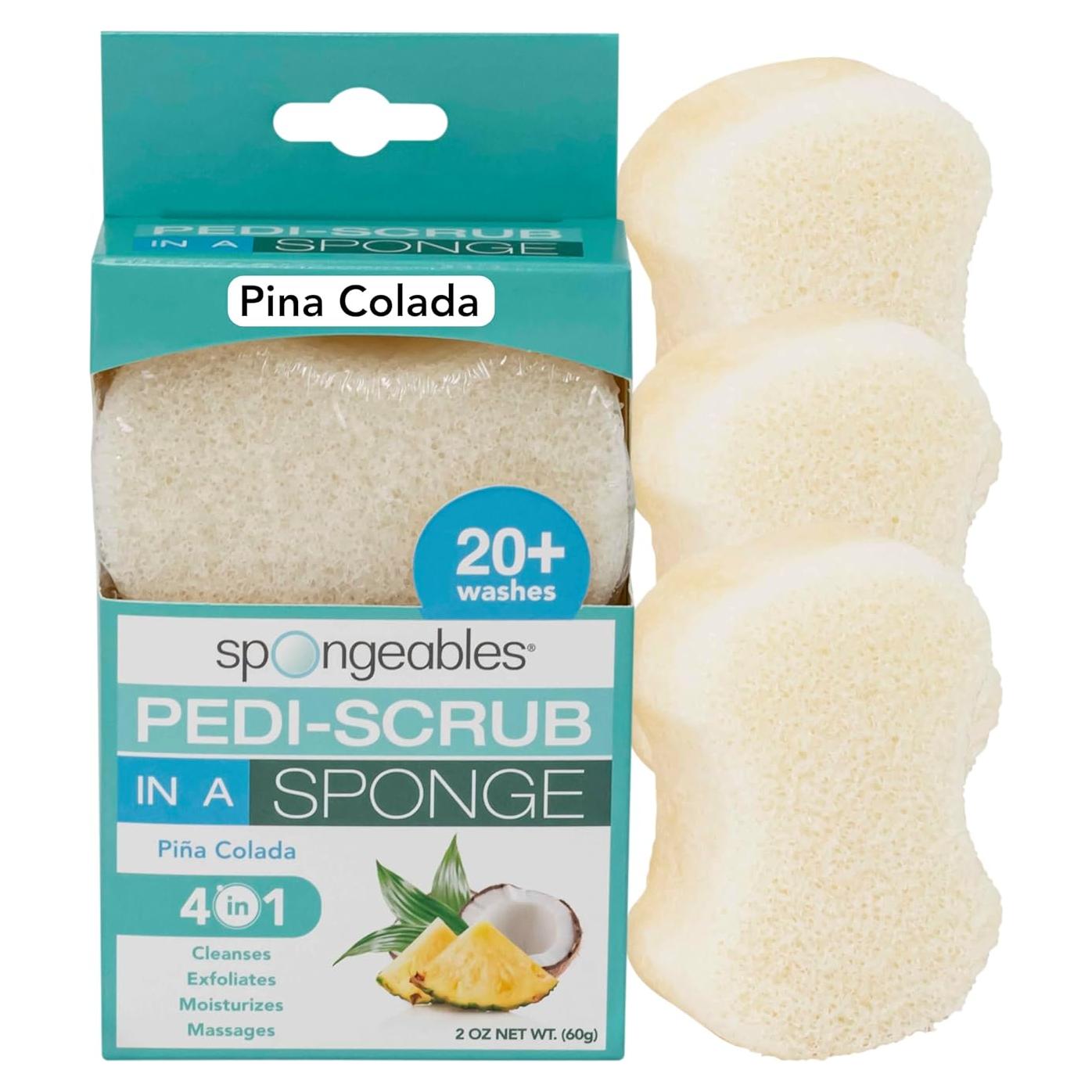 Esponjas Exfoliantes para Pies Spongeables Piña Colada 3 Unidades