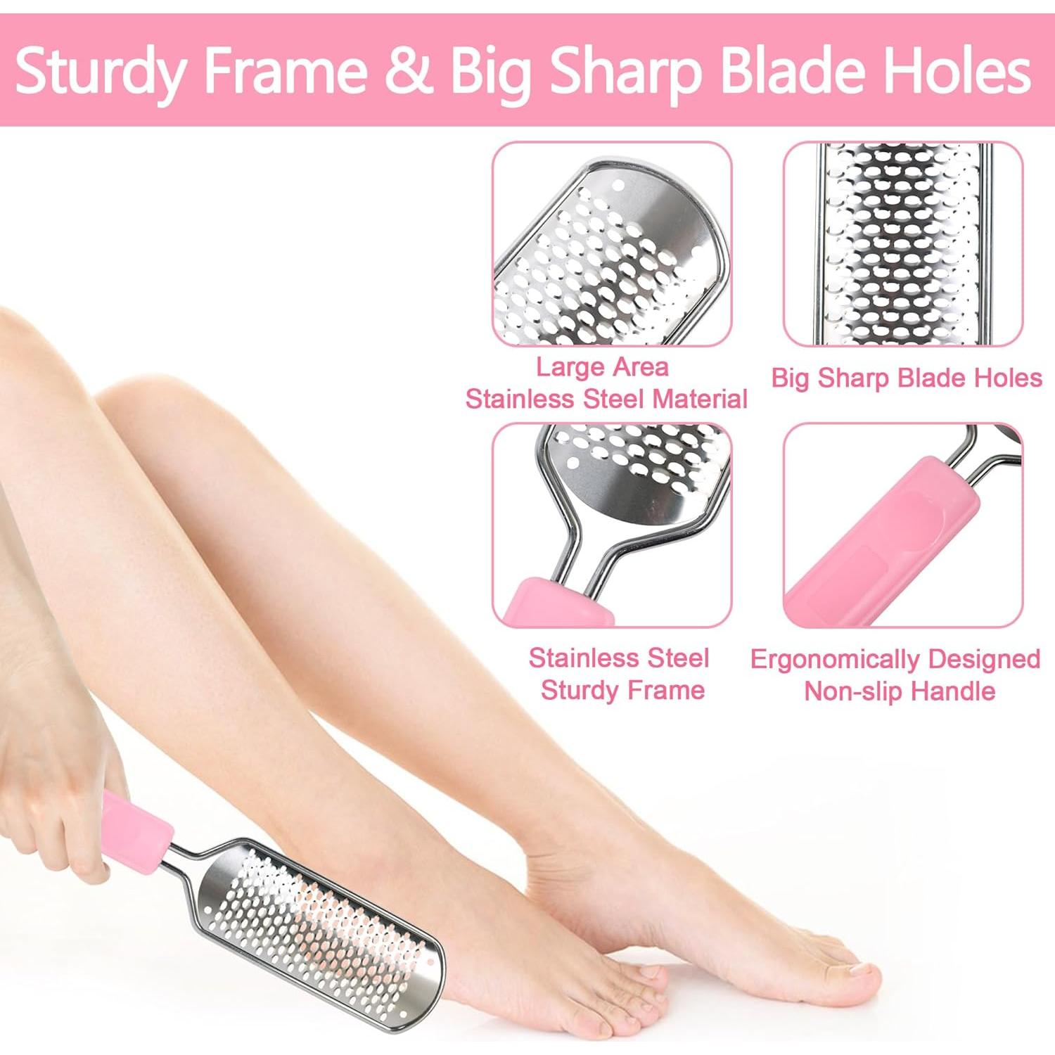 Lima de Pies Exfoliador OWIIZI Acero Inoxidable 28cm Rosa