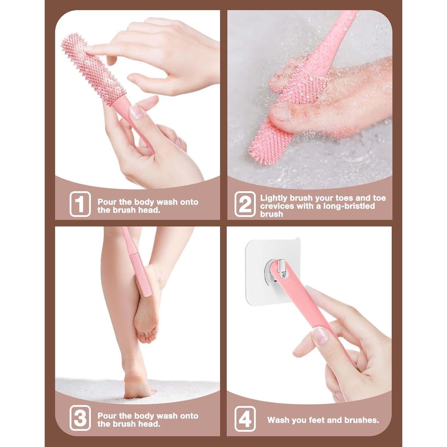 Cepillo Exfoliador de Pies Demarzily con Mango Largo 40 cm