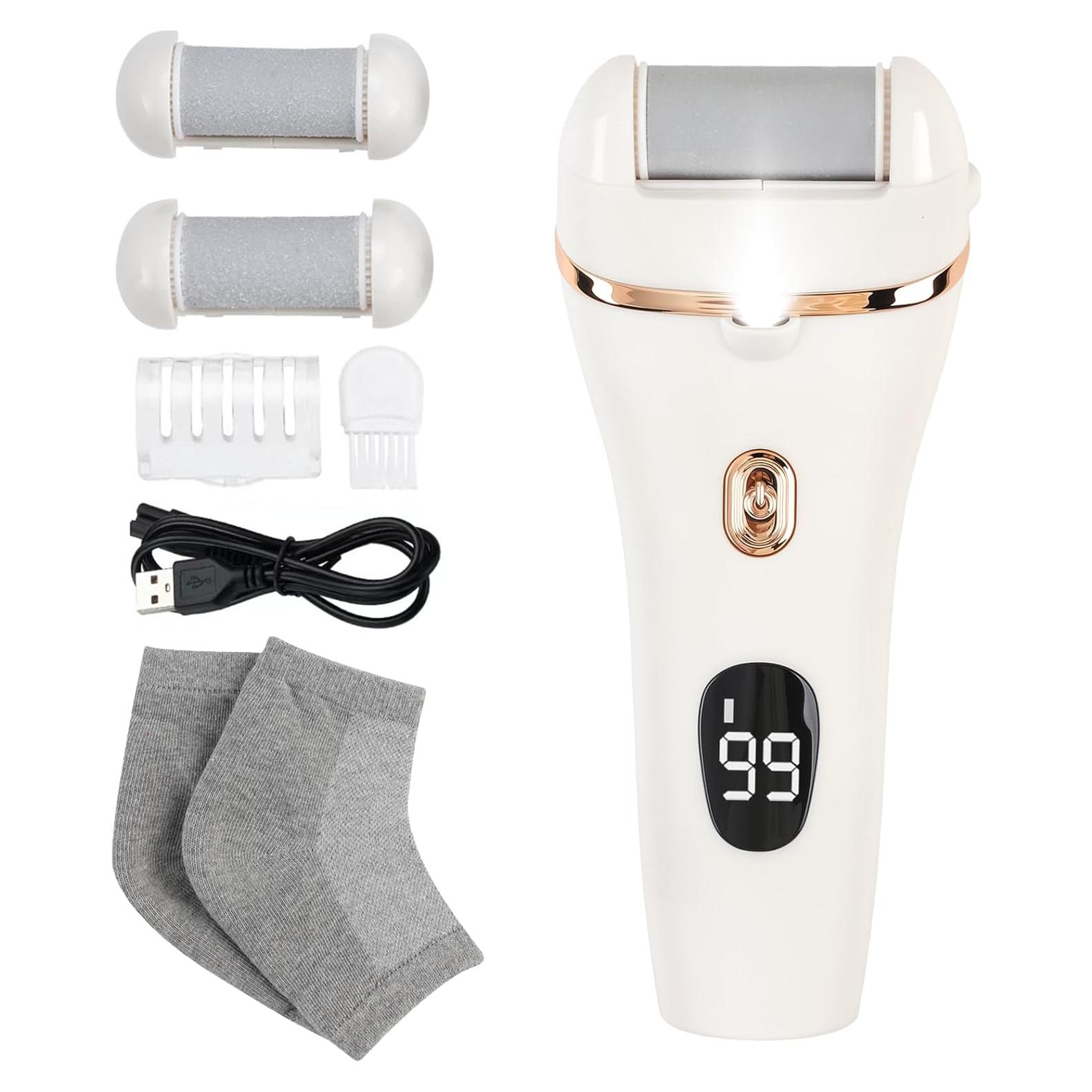 Limpiador de pies eléctrico Meyluth con 3 rodillos y 2 velocidades