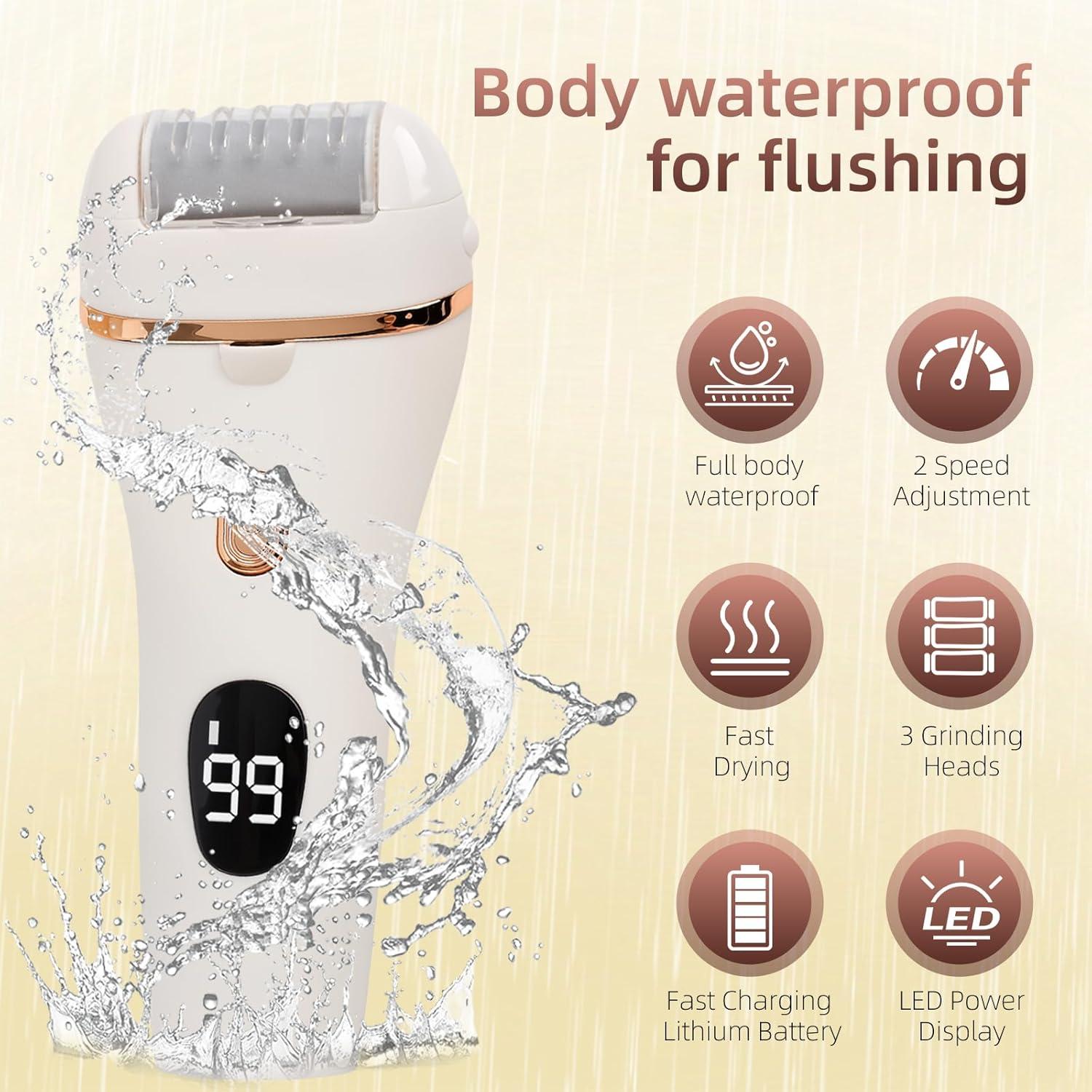 Limpiador de pies eléctrico Meyluth con 3 rodillos y 2 velocidades