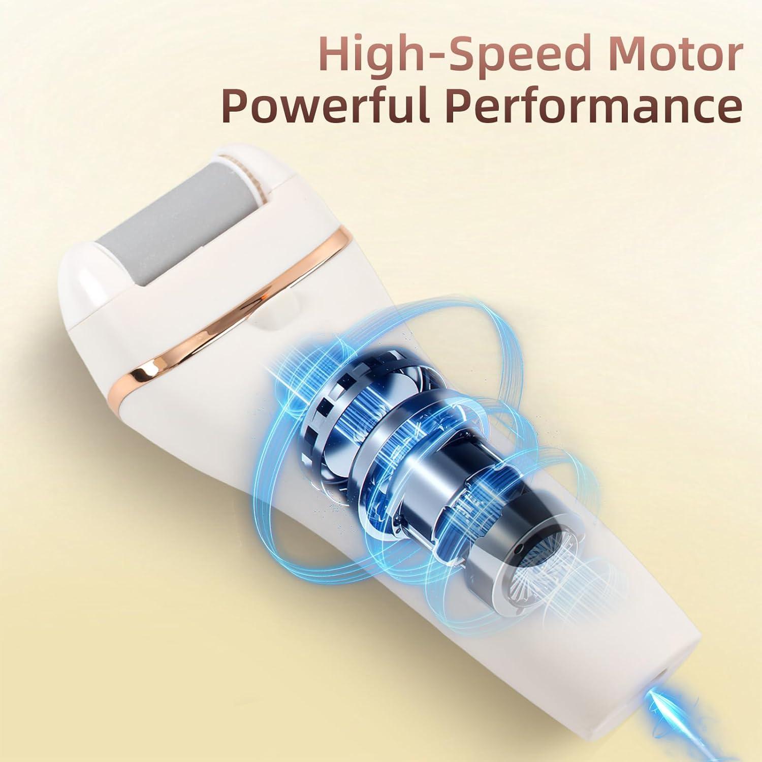 Limpiador de pies eléctrico Meyluth con 3 rodillos y 2 velocidades