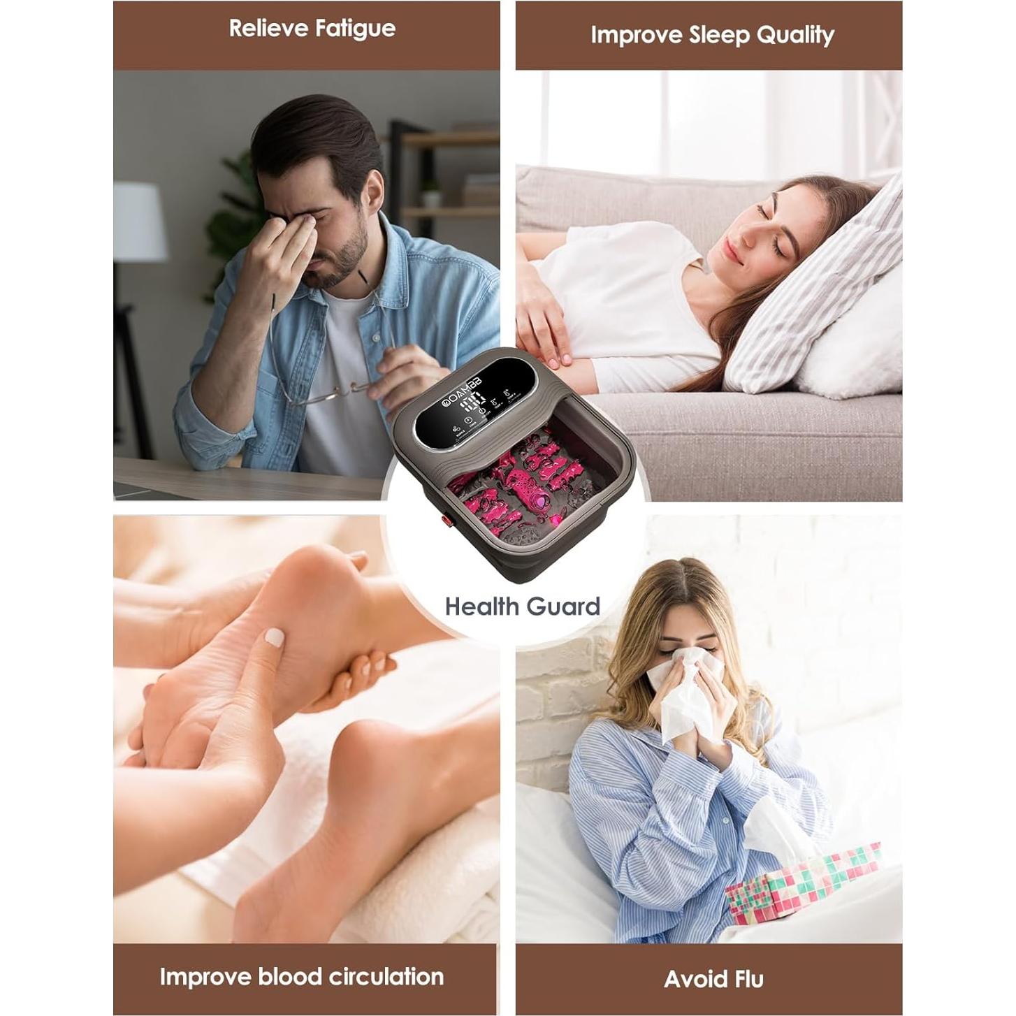 Bañera de pies plegable OOAMBB BE-F1200 con calor y burbujas