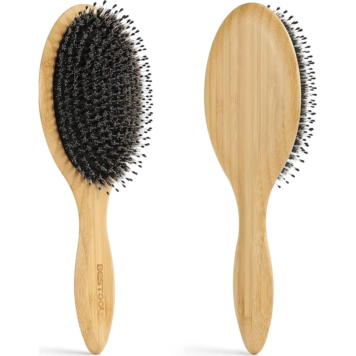 Cepillo de Cabello BESTOOL Ovalado de Cerda de Jabalí y Nylon