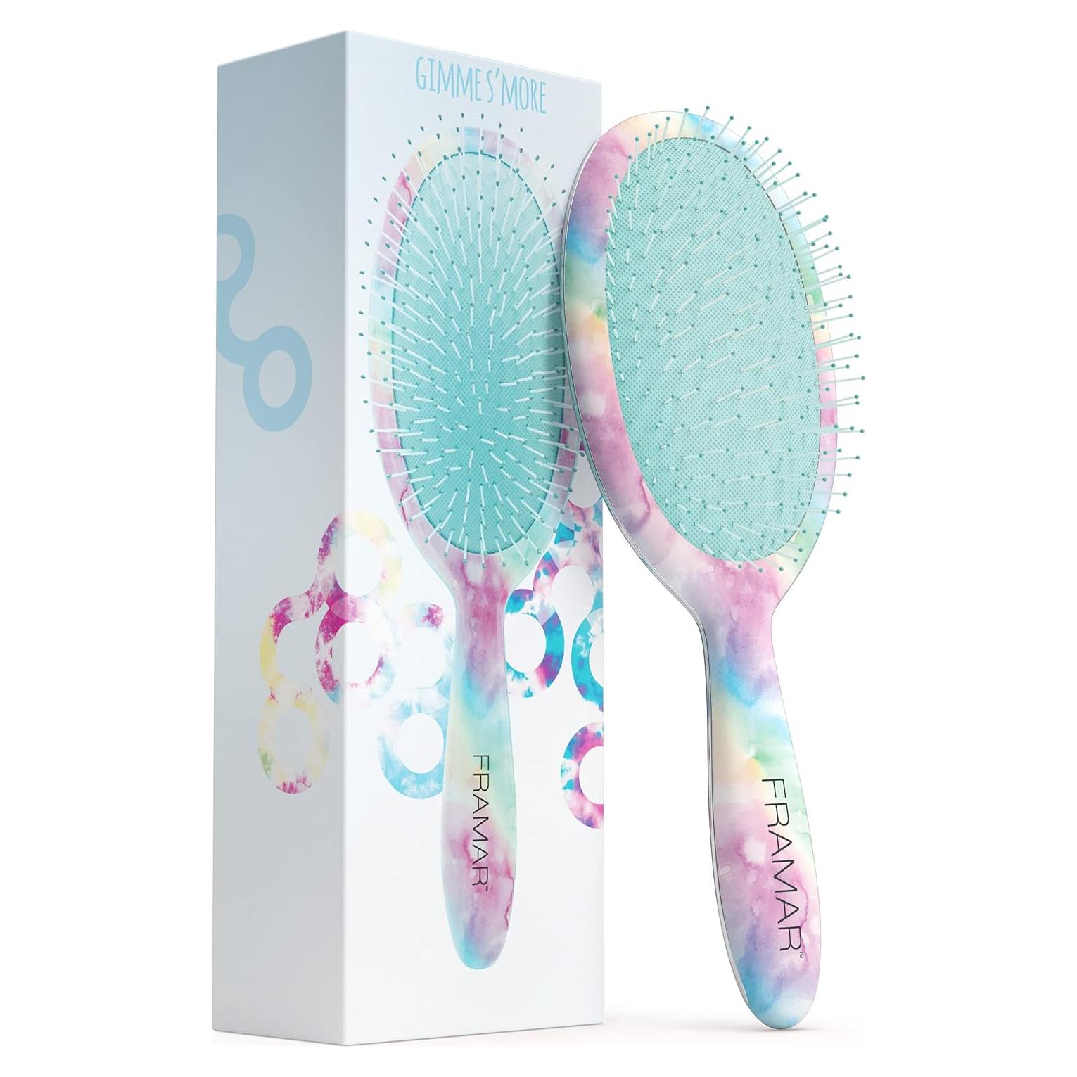 Cepillo Desenredante Framar Morado Tie Dye 12x6cm